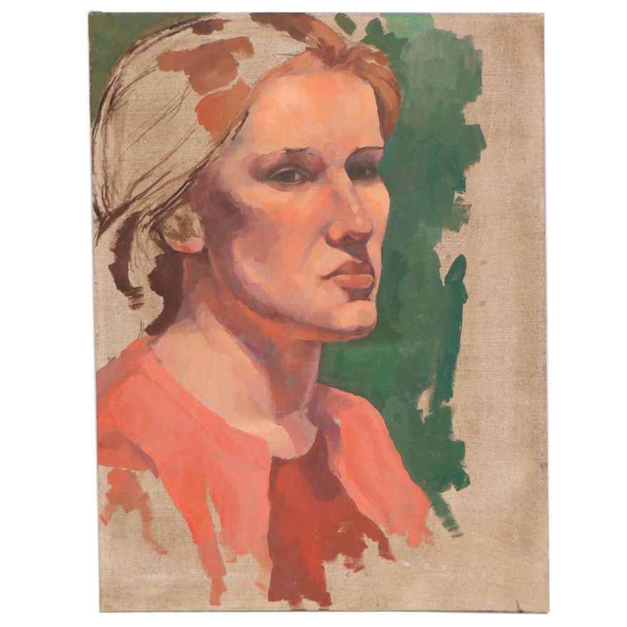 Portrait Oil Painting of Young Woman, 1999