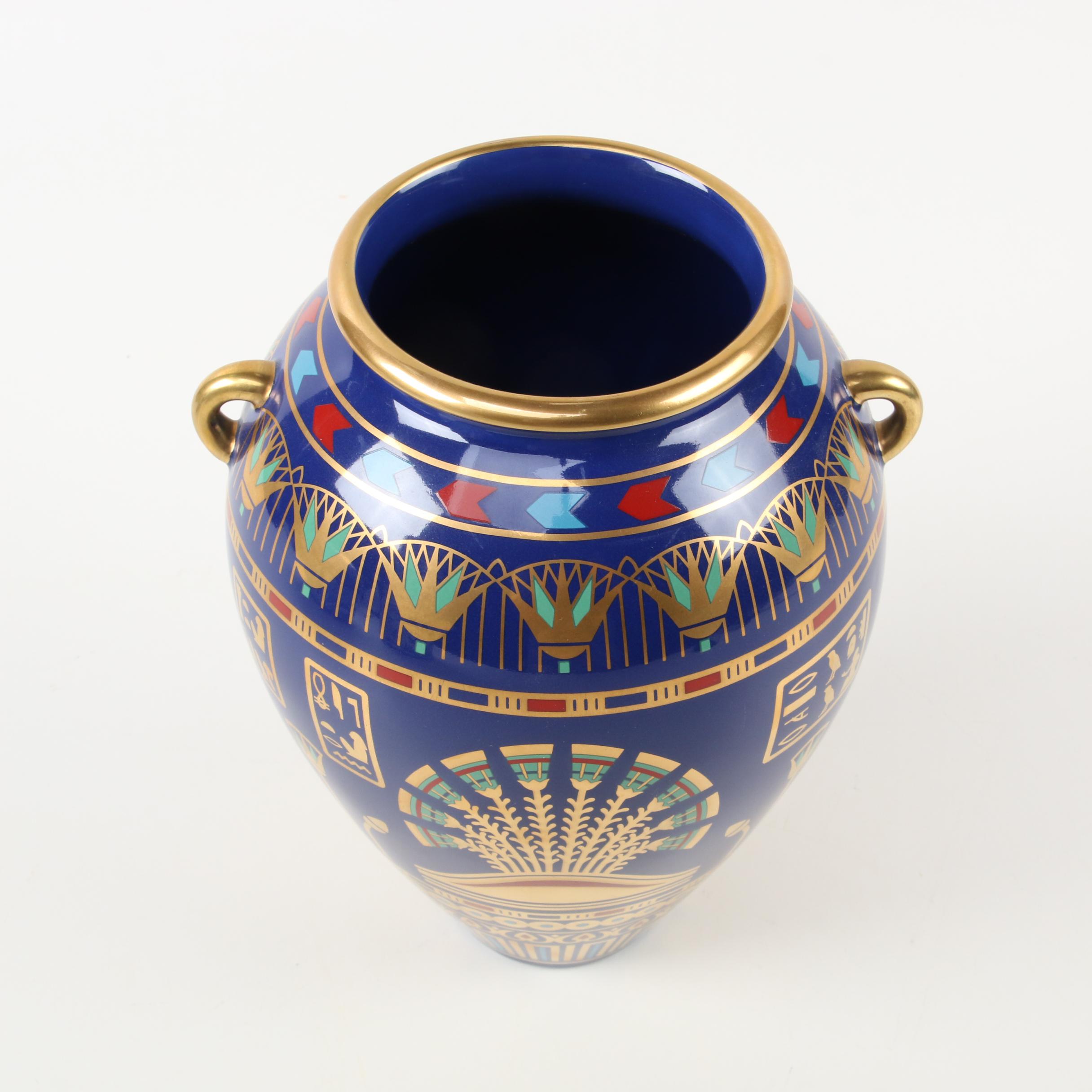 Roushdy Iskander Garas "The Golden Vase of Bast" Porcelain Vase and Other Décor