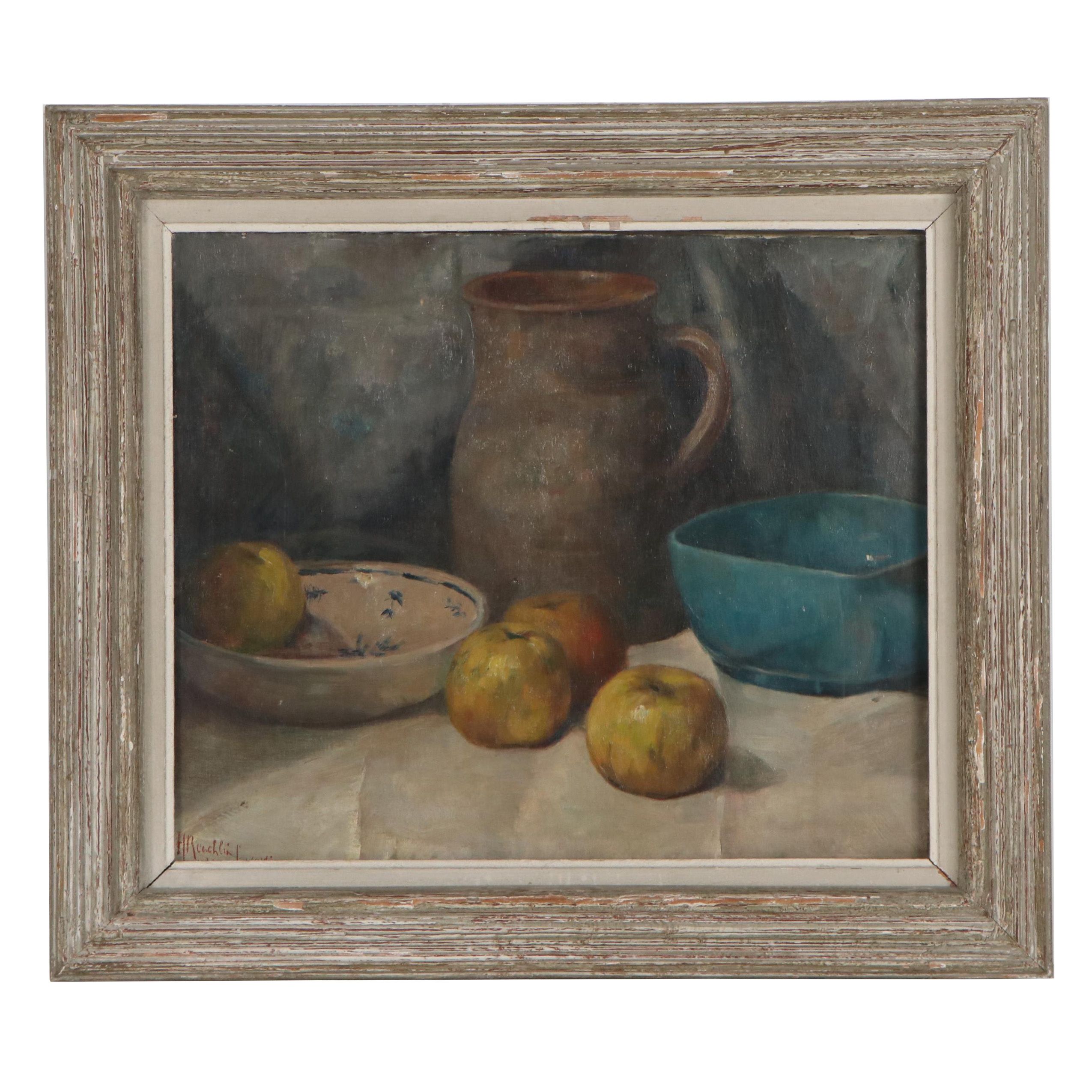 Henriëtte Johanna Reuchlin-Lucardie Still Life Oil Painting with Apples
