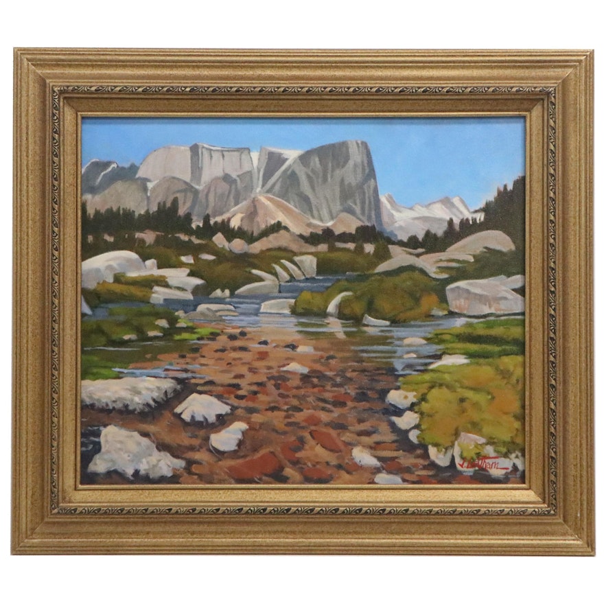 Jim Leatham Plein Air Oil Painting "Jessie's Trail - Wind River Range, Wyoming"