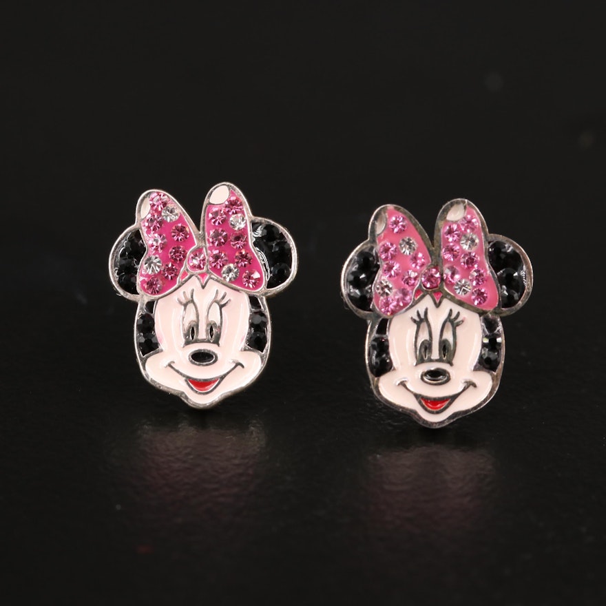 Disney Minnie Mouse Sterling Silver Stud Earrings