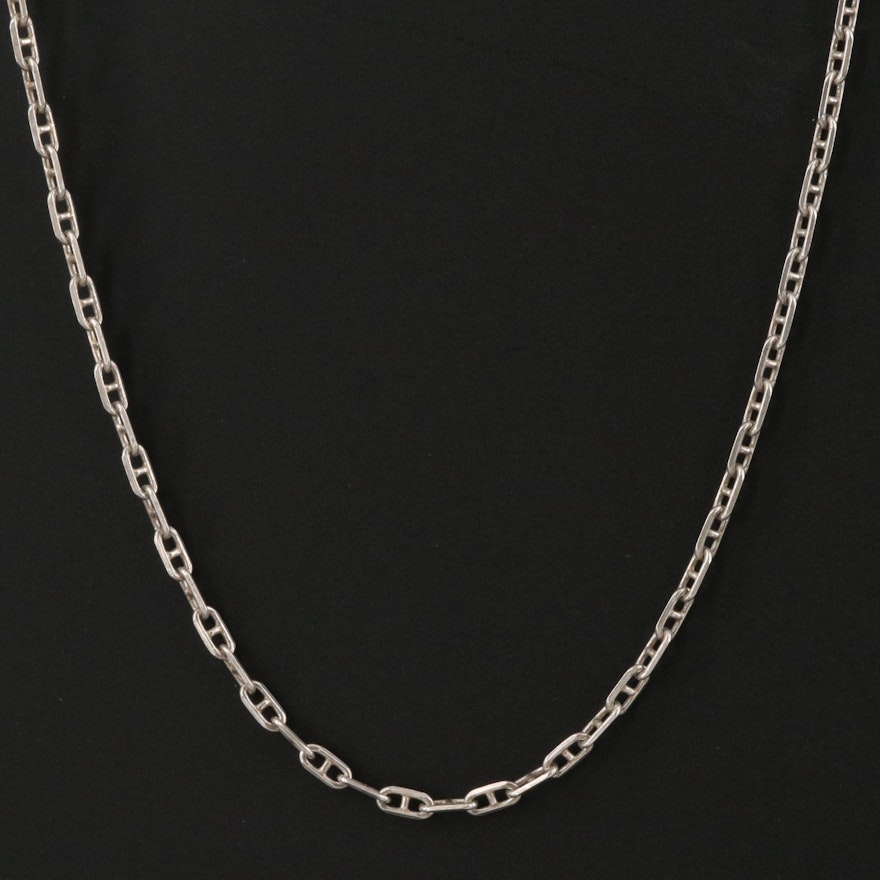 Italian Sterling Silver Mariner Chain Necklace