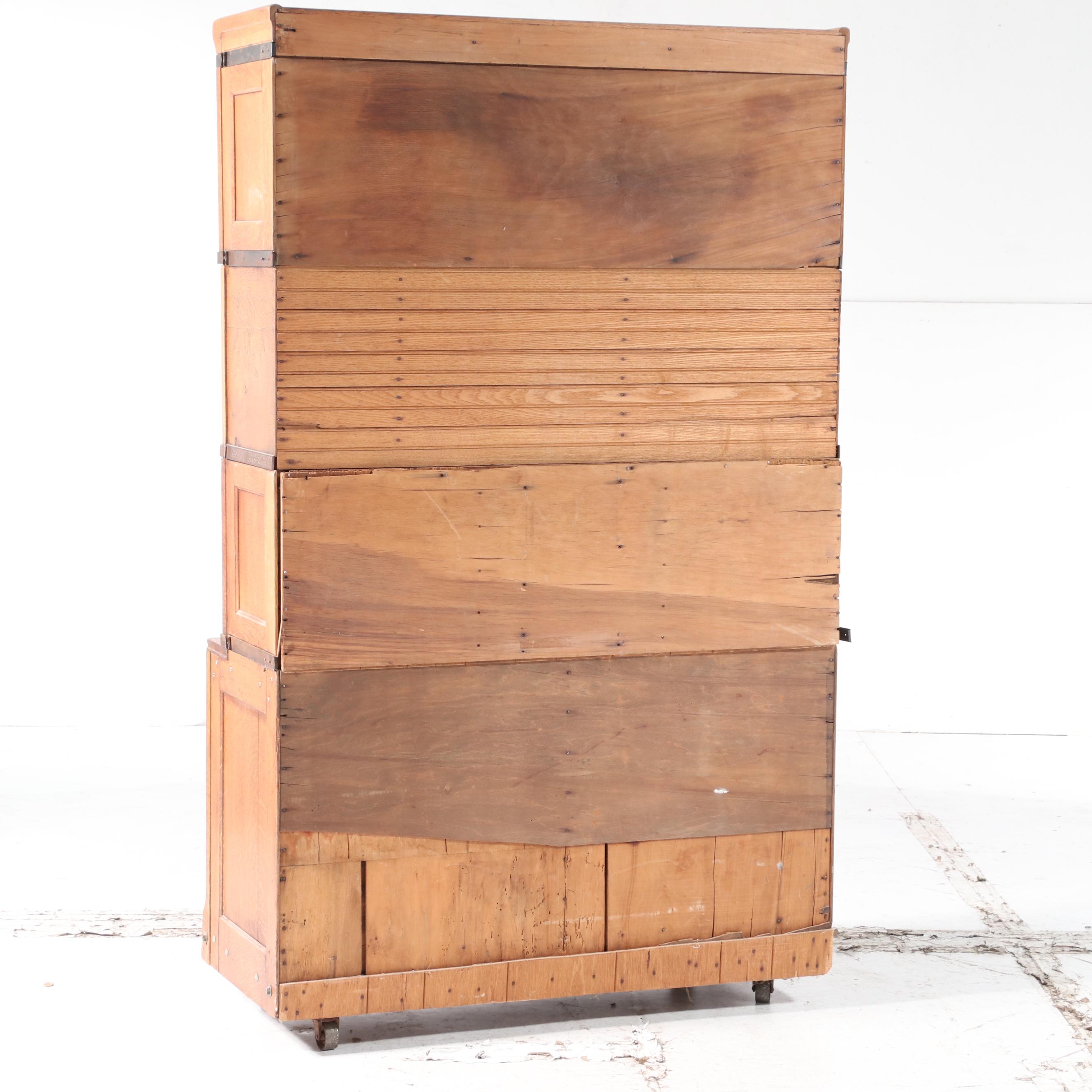 Fulton Office Furniture Co. Oak Four-Stack Filing Cabinet, Early 20th Century