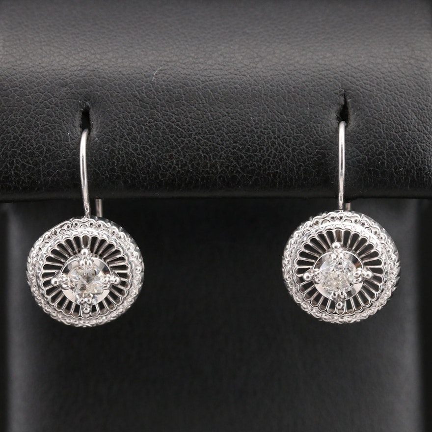 14K Diamond Drop Earrings