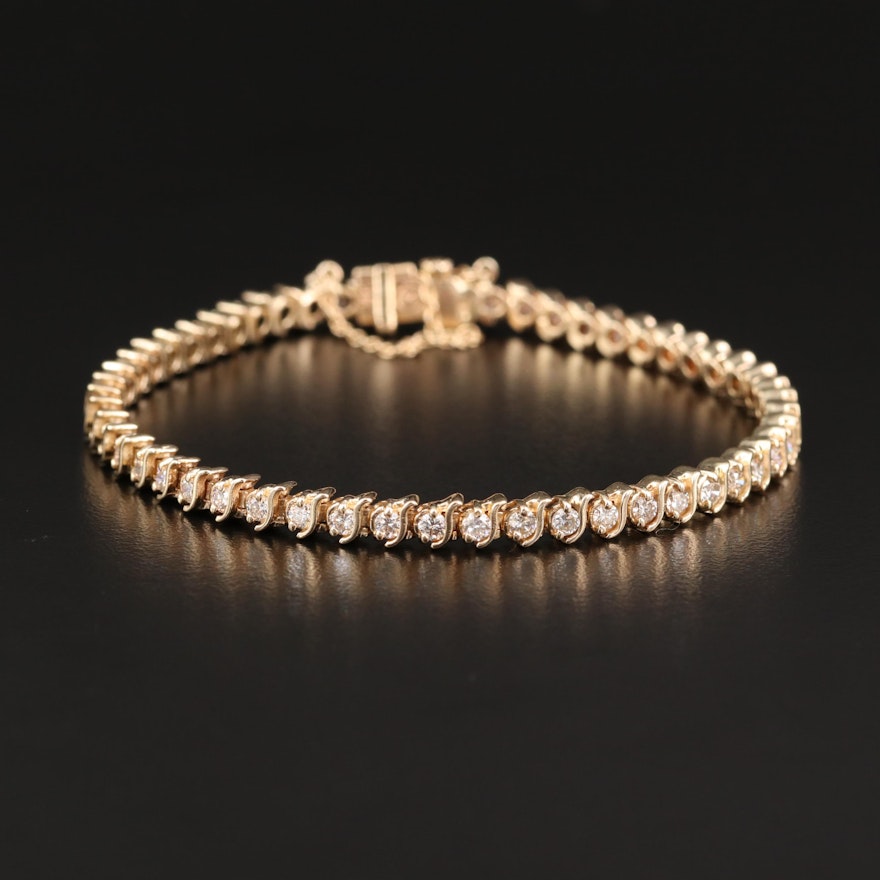 14K 2.02 CTW Diamond "S" Link Bracelet