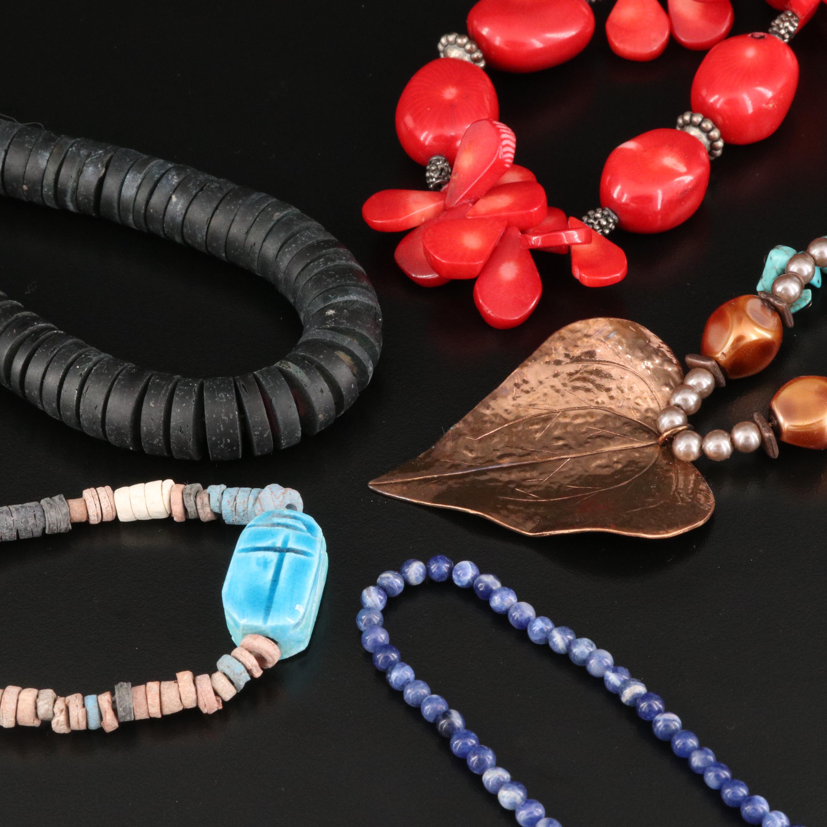 Beaded Necklaces Including Faience and Coral