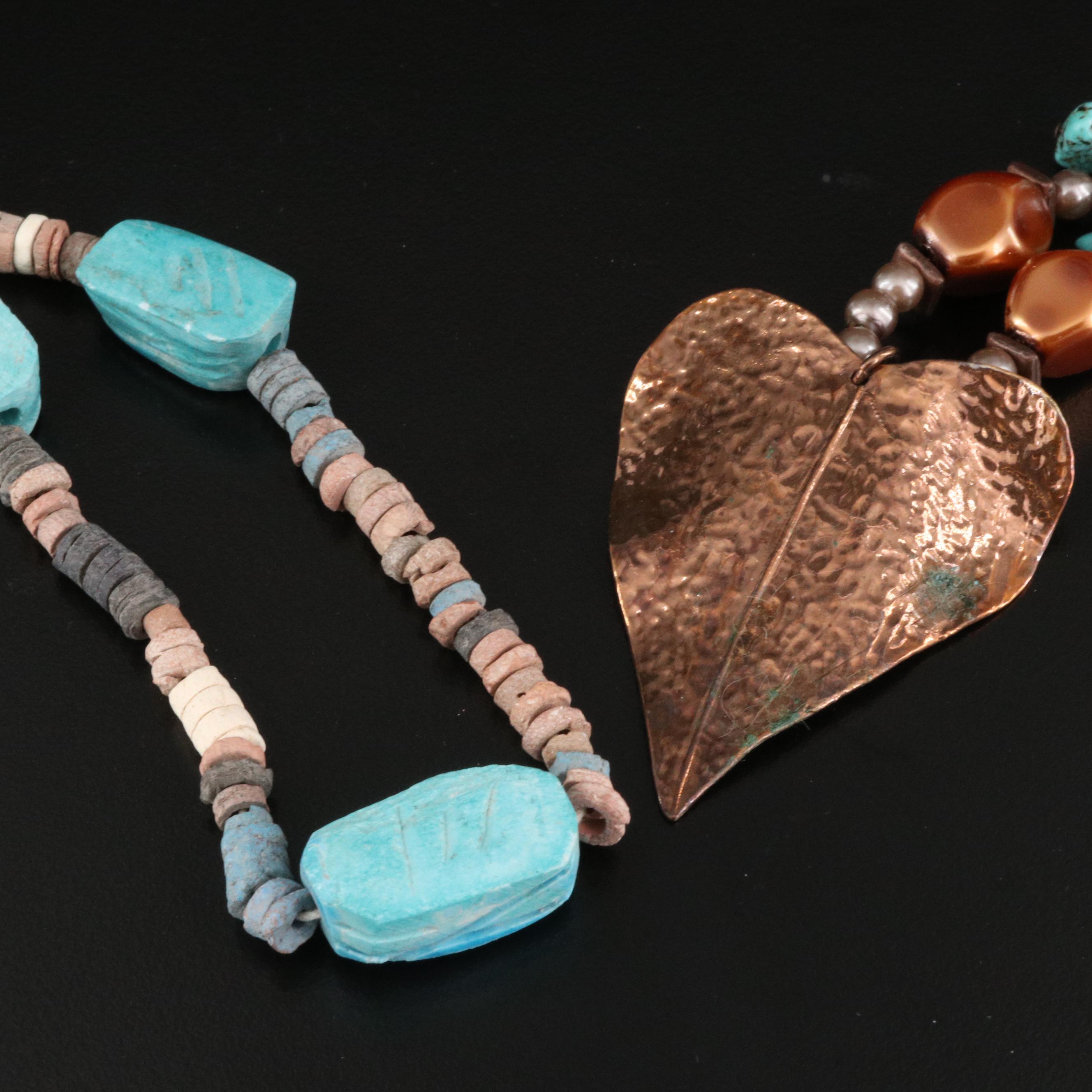 Beaded Necklaces Including Faience and Coral