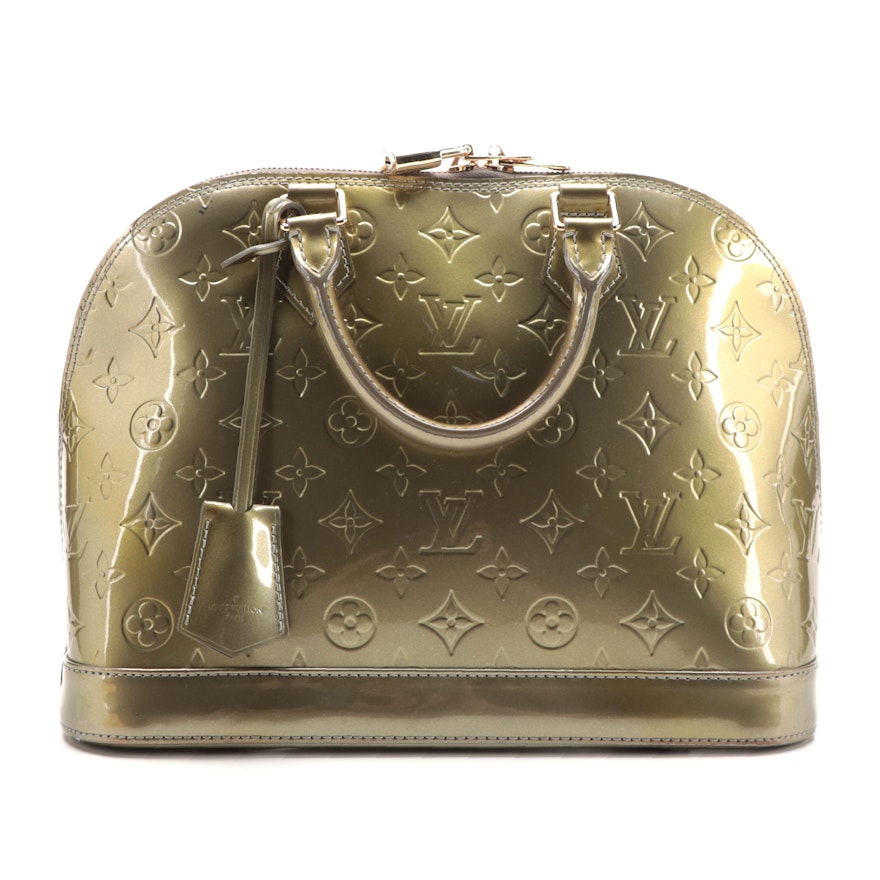 Louis Vuitton Alma PM in Gris Art Deco Monogram Vernis Leather