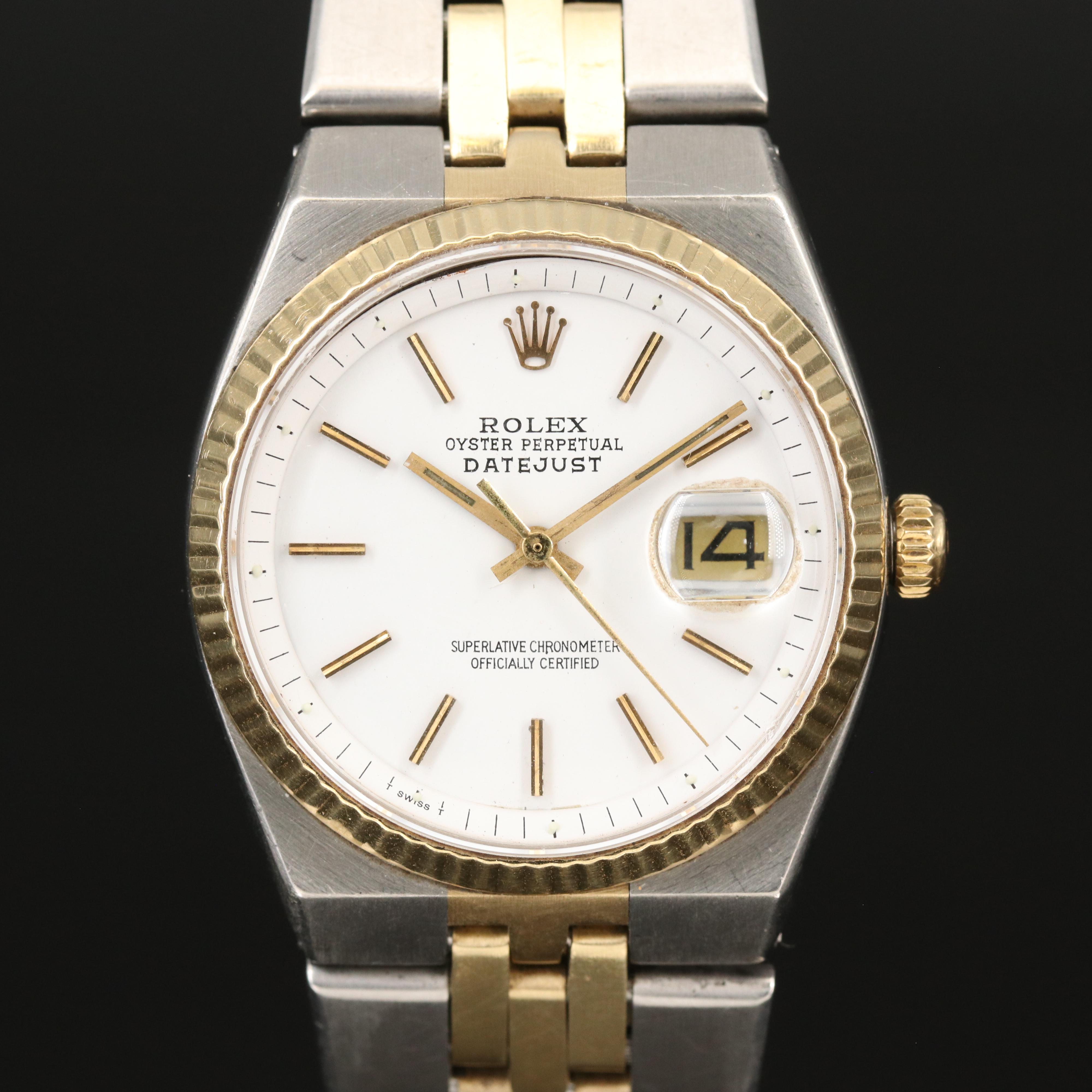 1974 Rolex Oyster Perpetual Datejust 14K and Stainless Steel Watch