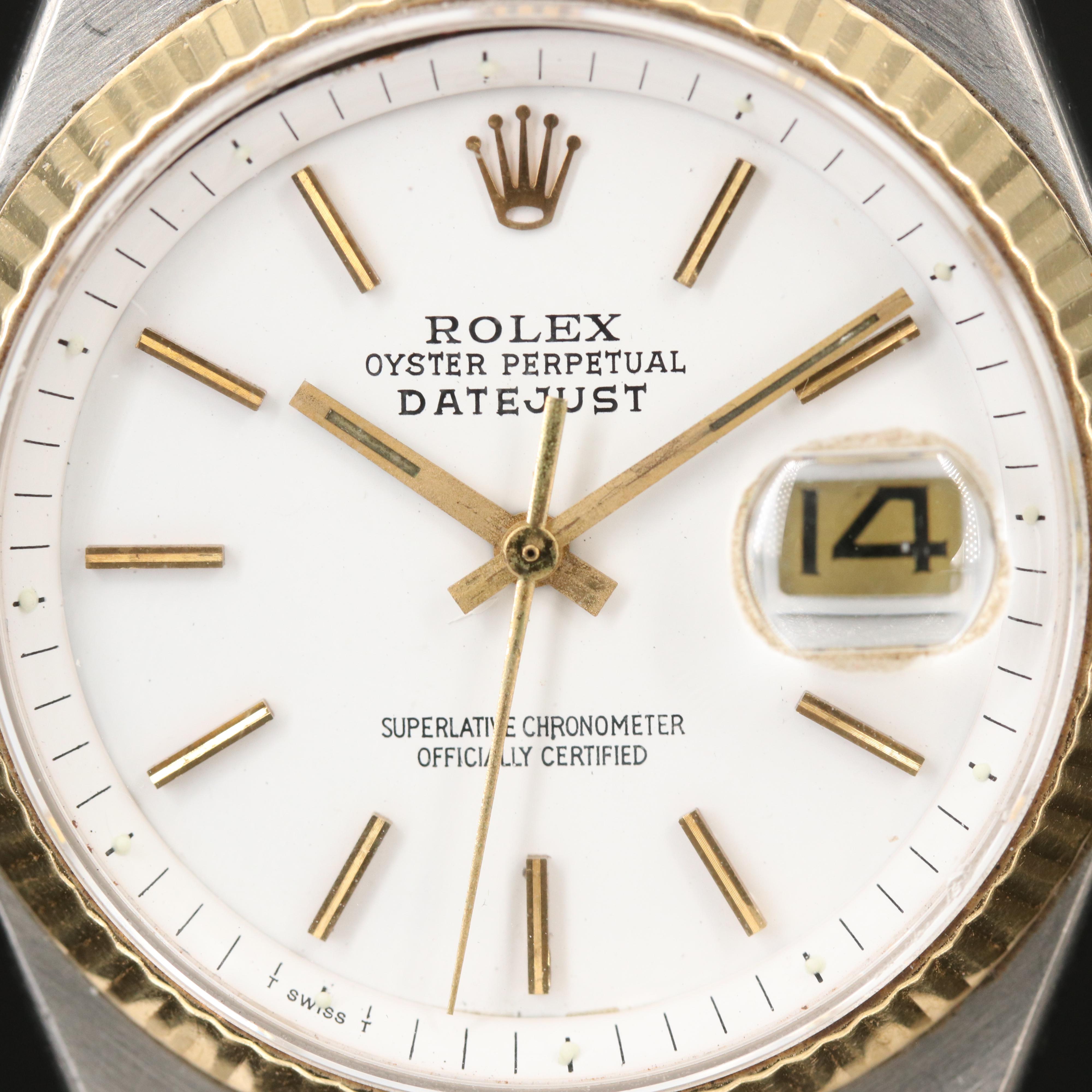 1974 Rolex Oyster Perpetual Datejust 14K and Stainless Steel Watch