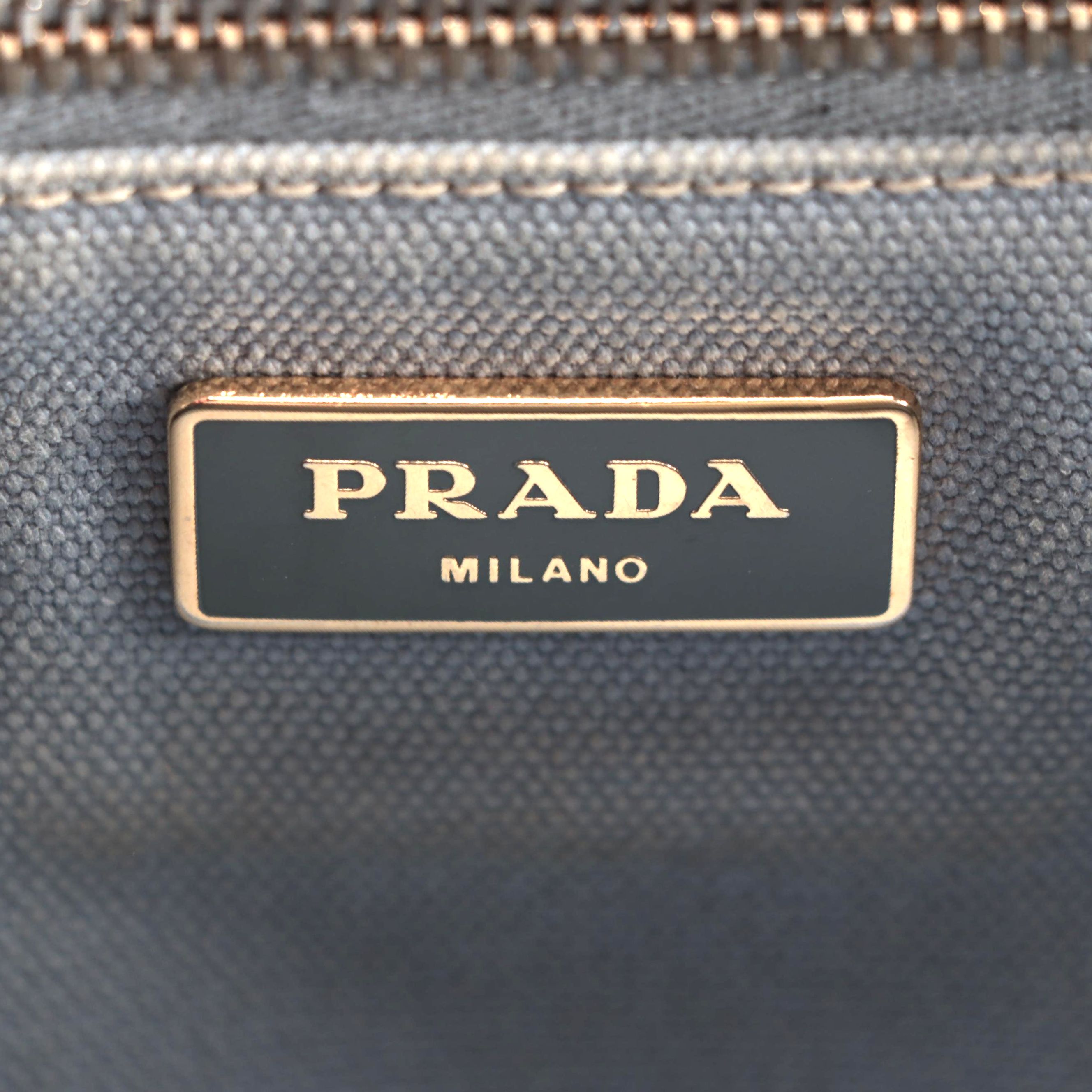 Prada Canapa Logo Garde Canvas Tote in Light Blue