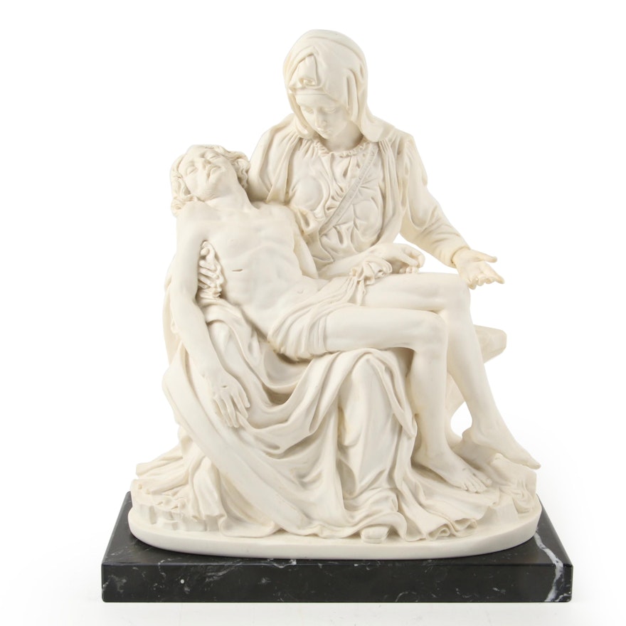 G. Ruggeri Italian Resin "Pietà"  Sculpture after Michaelangelo