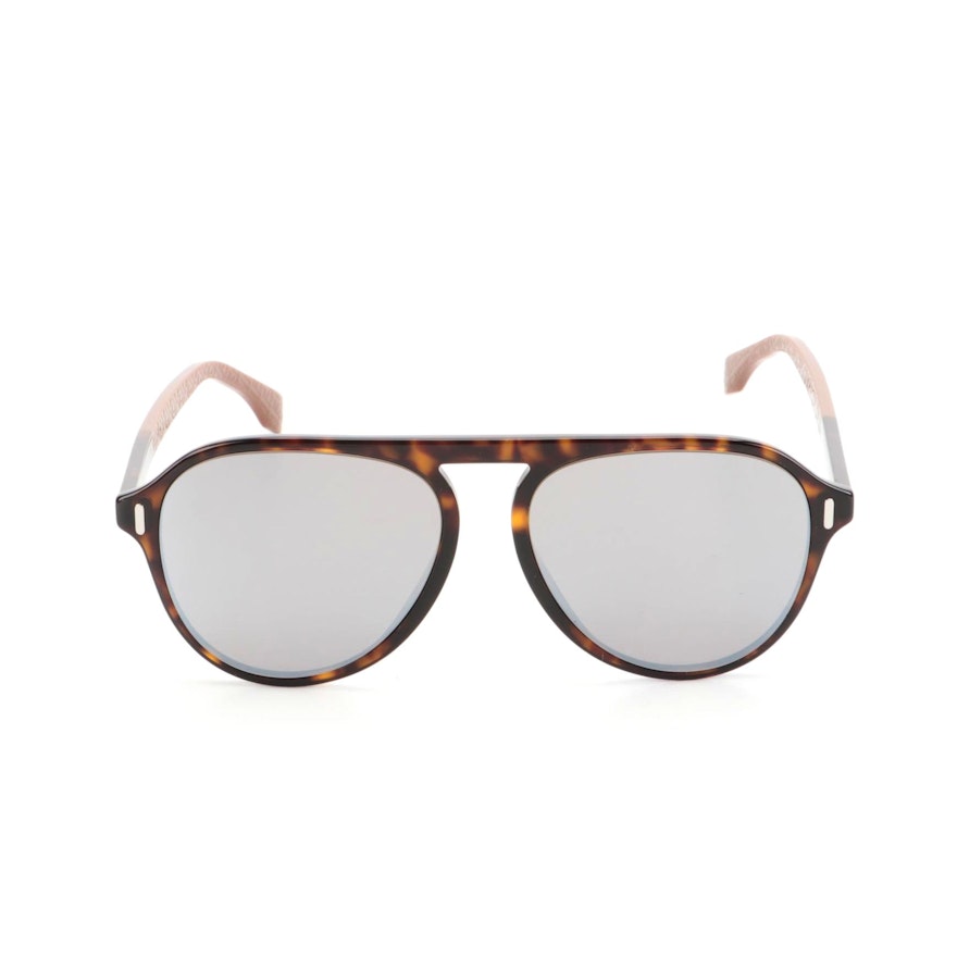 Fendi FF M0055/G/S Browline Sunglasses in Tortoise Acetate with Case