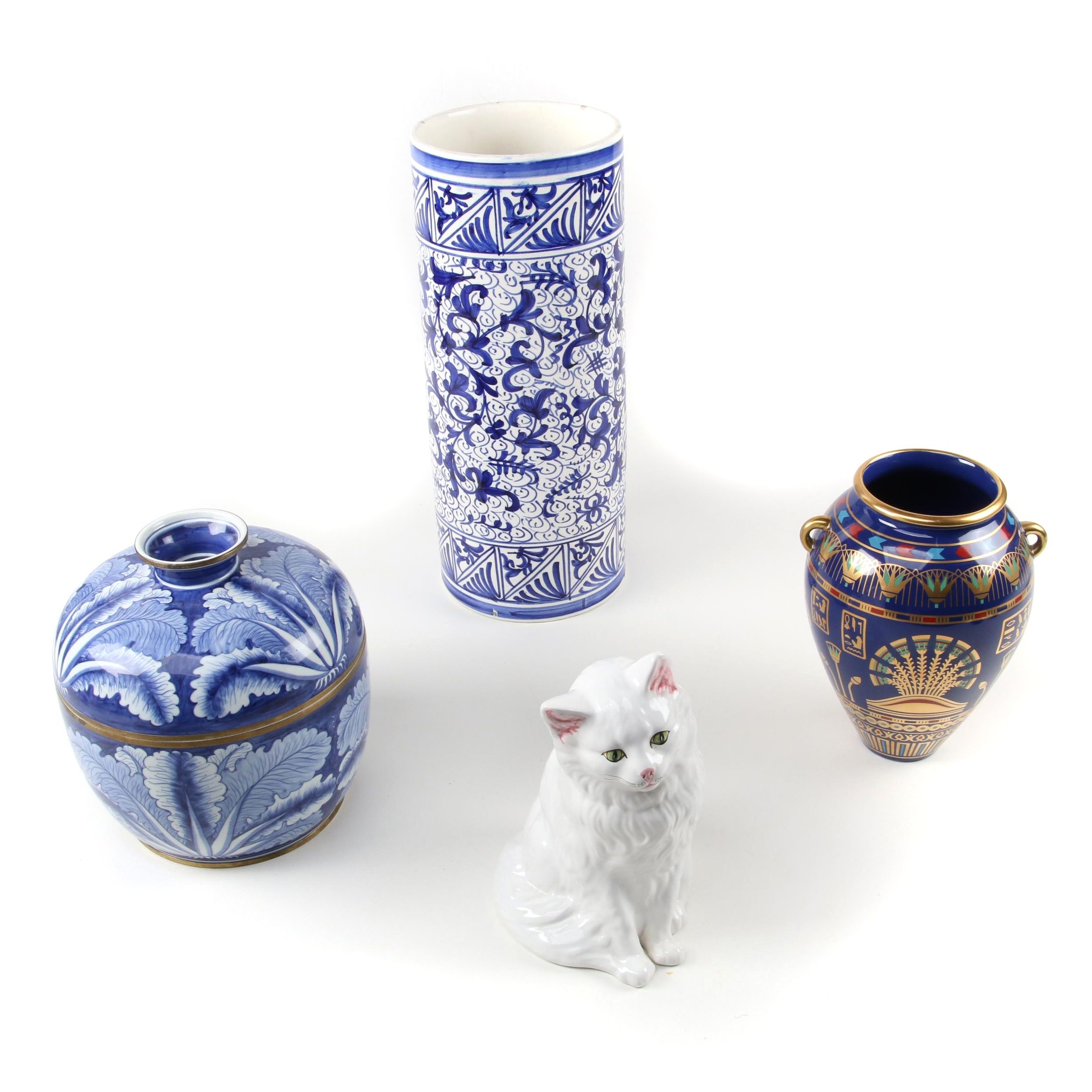 Roushdy Iskander Garas "The Golden Vase of Bast" Porcelain Vase and Other Décor