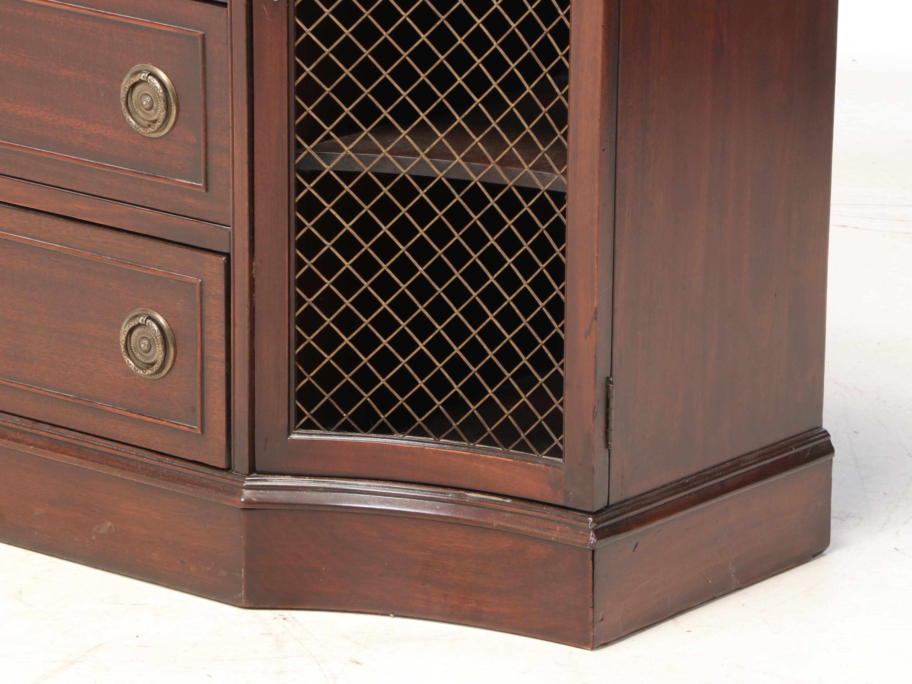 Federal Style Mahogany Console Cabinet with Secrétaire Drawer, 20th Century