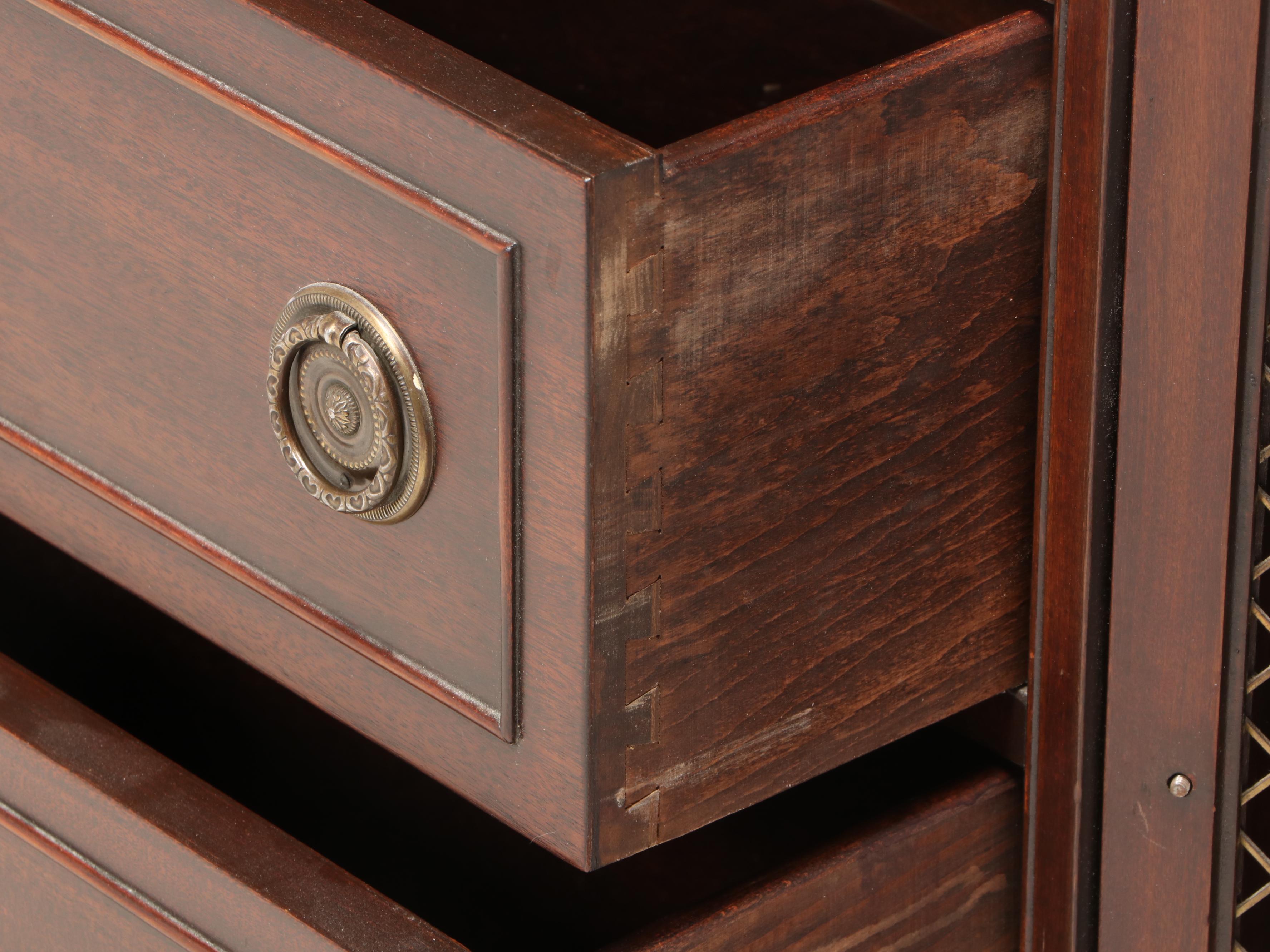 Federal Style Mahogany Console Cabinet with Secrétaire Drawer, 20th Century