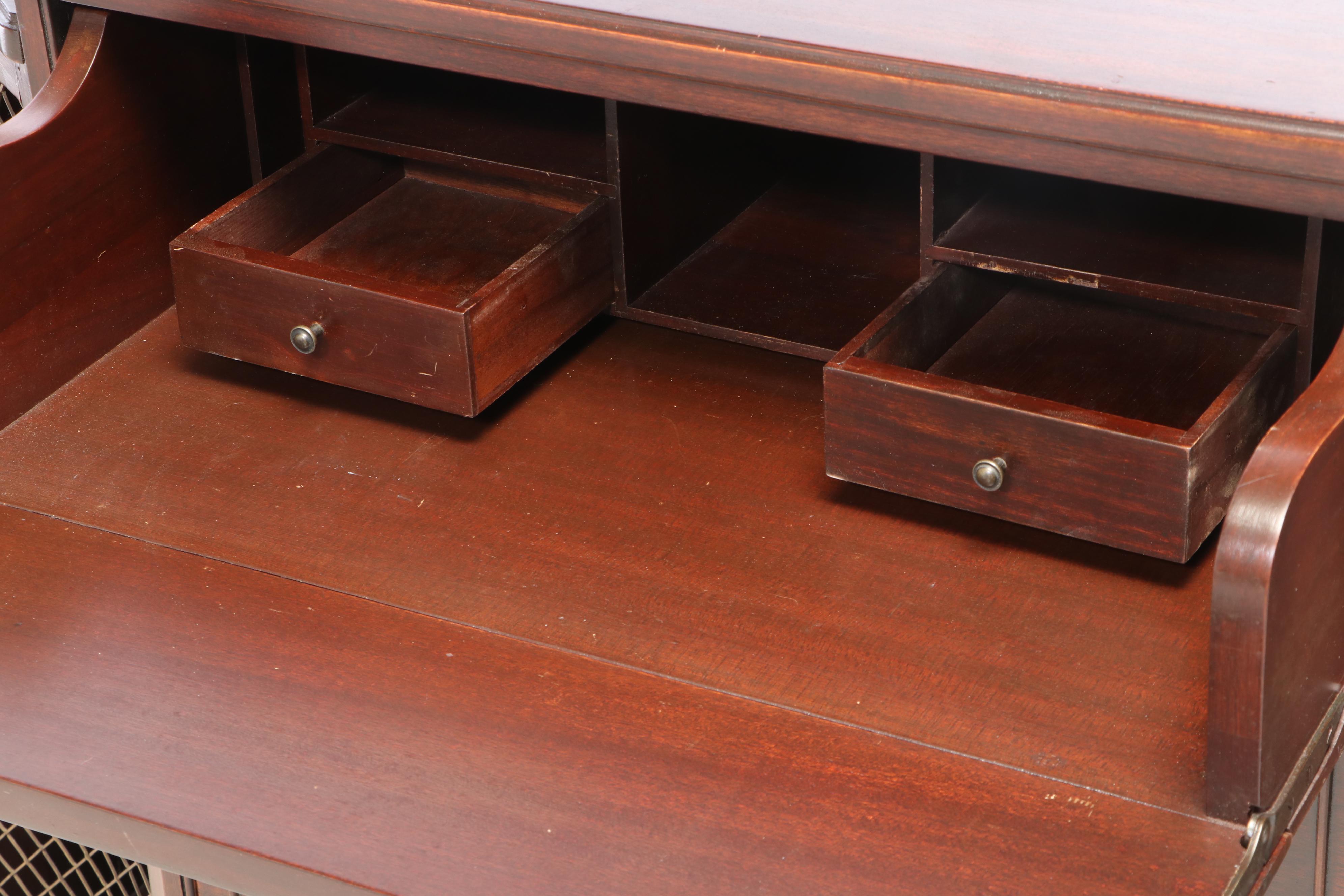 Federal Style Mahogany Console Cabinet with Secrétaire Drawer, 20th Century