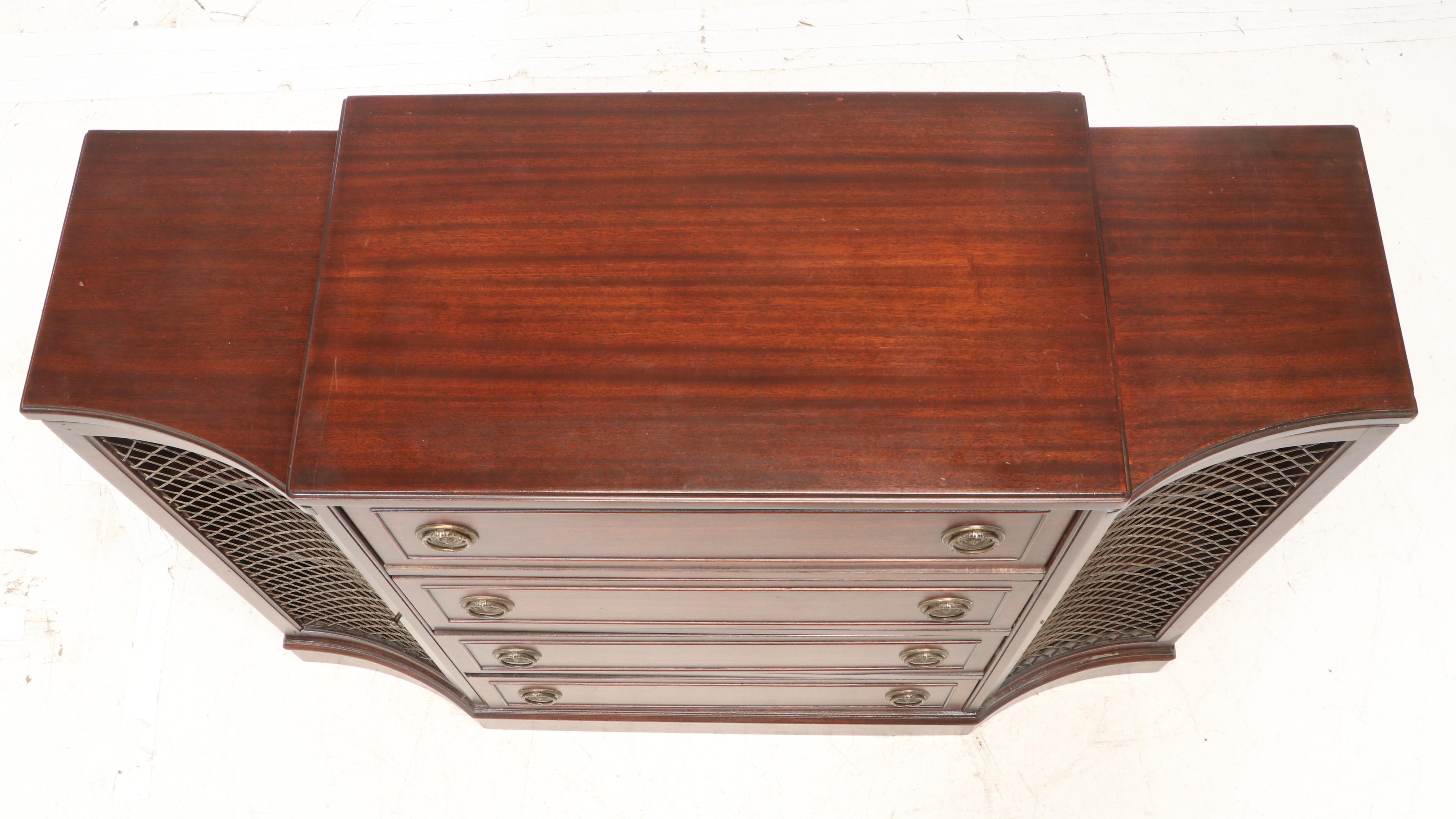 Federal Style Mahogany Console Cabinet with Secrétaire Drawer, 20th Century