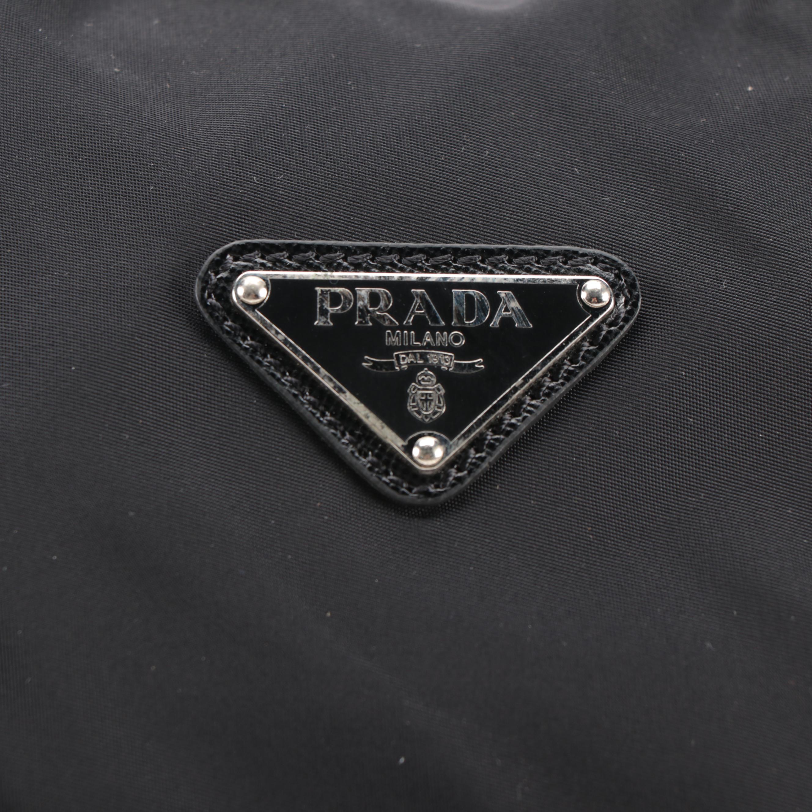 Prada Weekender Bag in Black Tessuto Nylon and Saffiano Leather