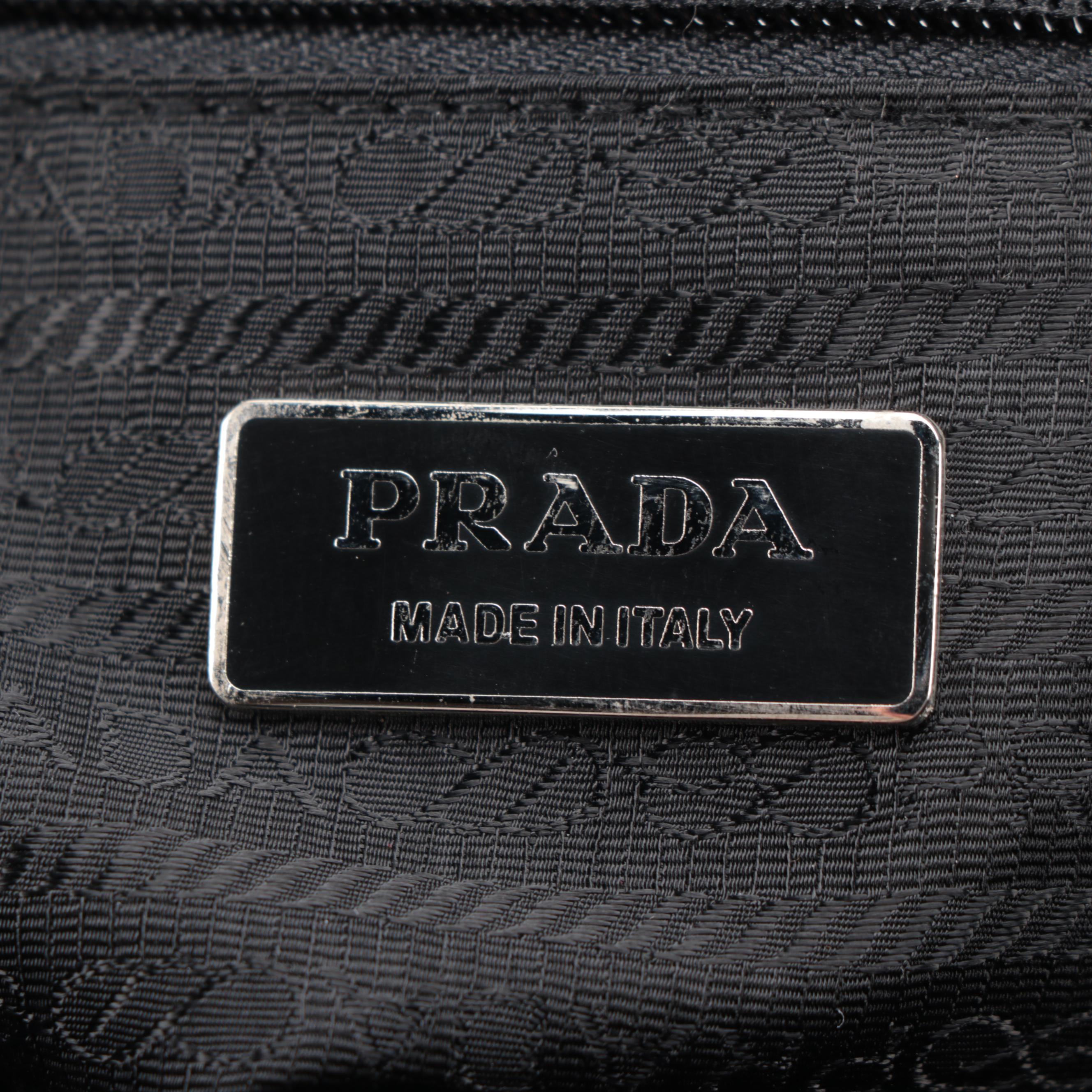 Prada Weekender Bag in Black Tessuto Nylon and Saffiano Leather