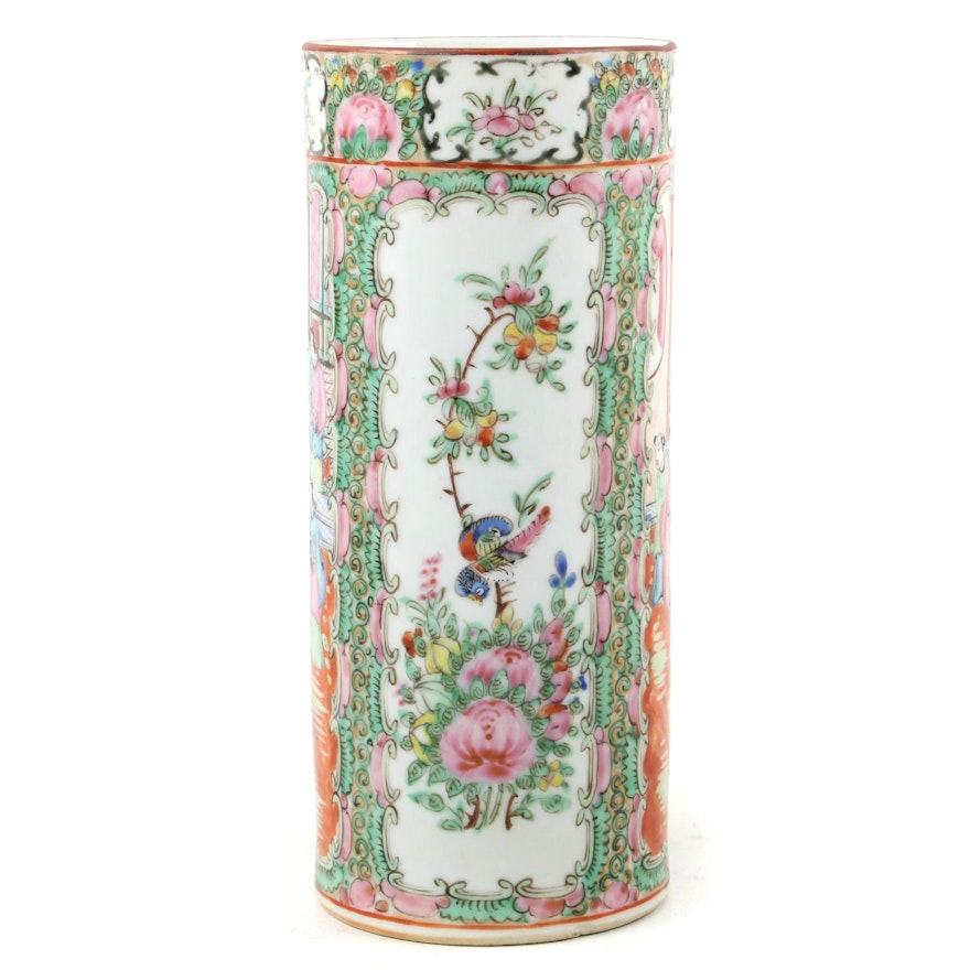 Chinese Rose Medallion Porcelain Hat Stand