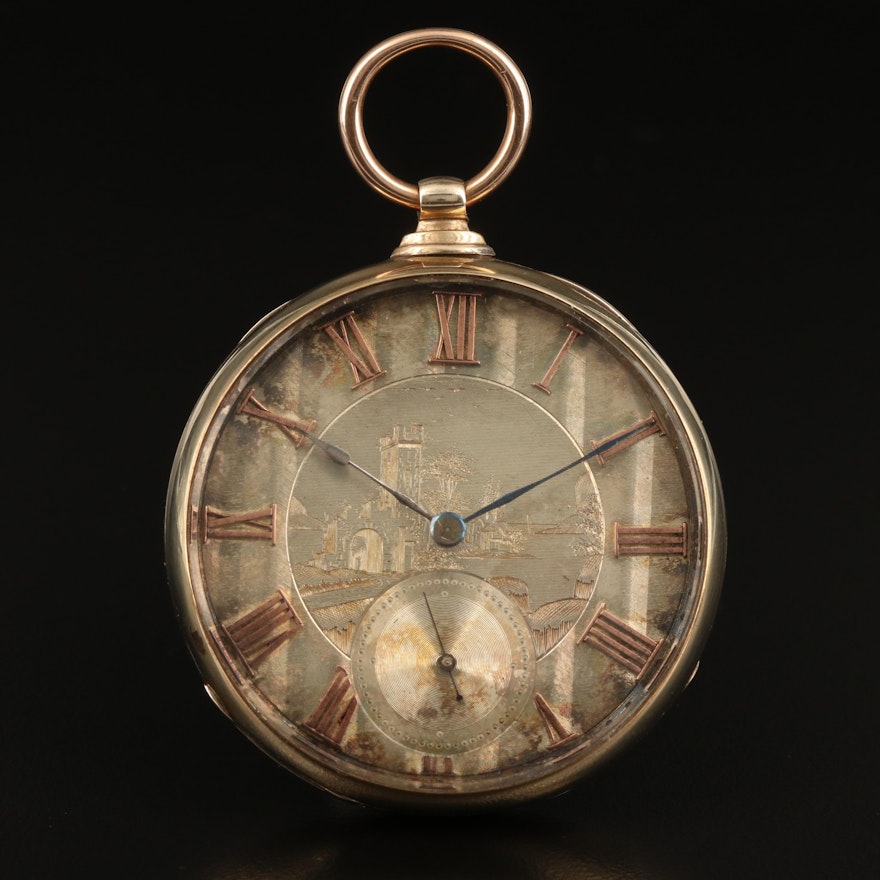 Antique 10K Swiss Pocket Watch