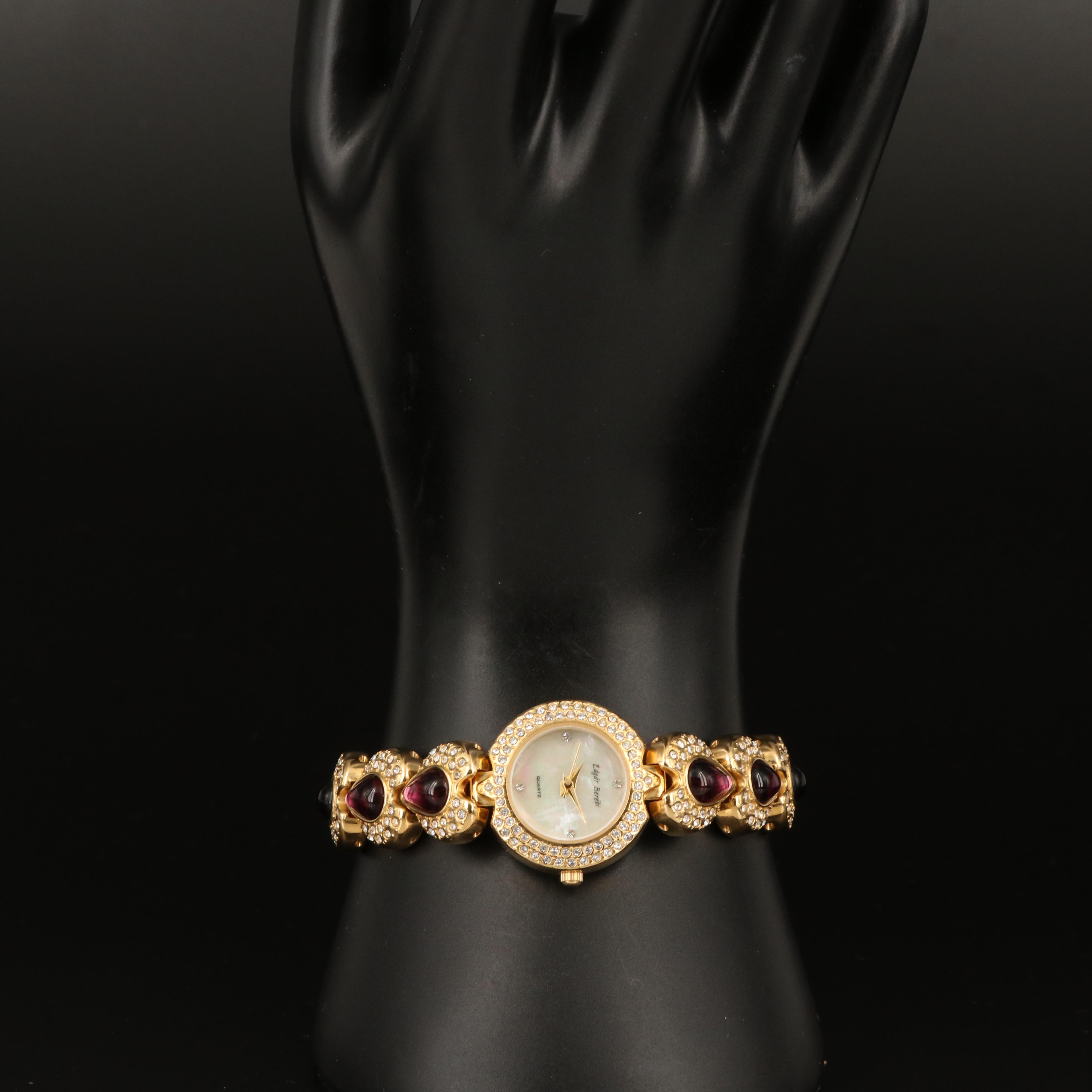 Fashion Mother of Pearl Dial and Faux Gemstone Watches