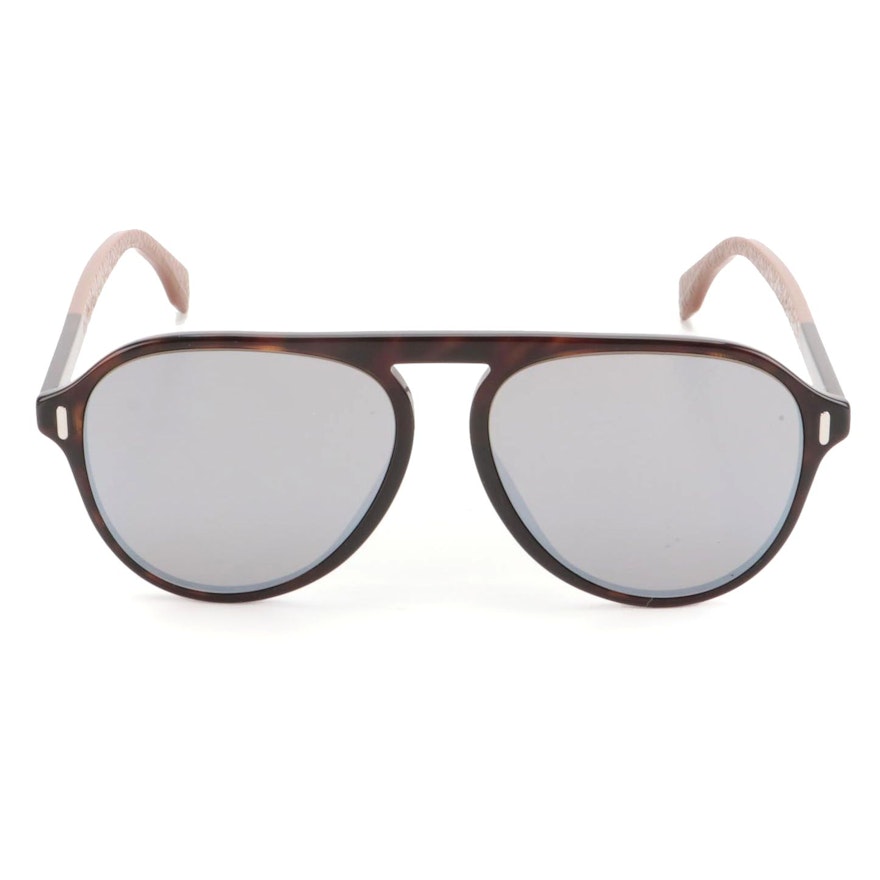 Fendi FF M0055/G/S Browline Sunglasses in Dark Havana Acetate with Case