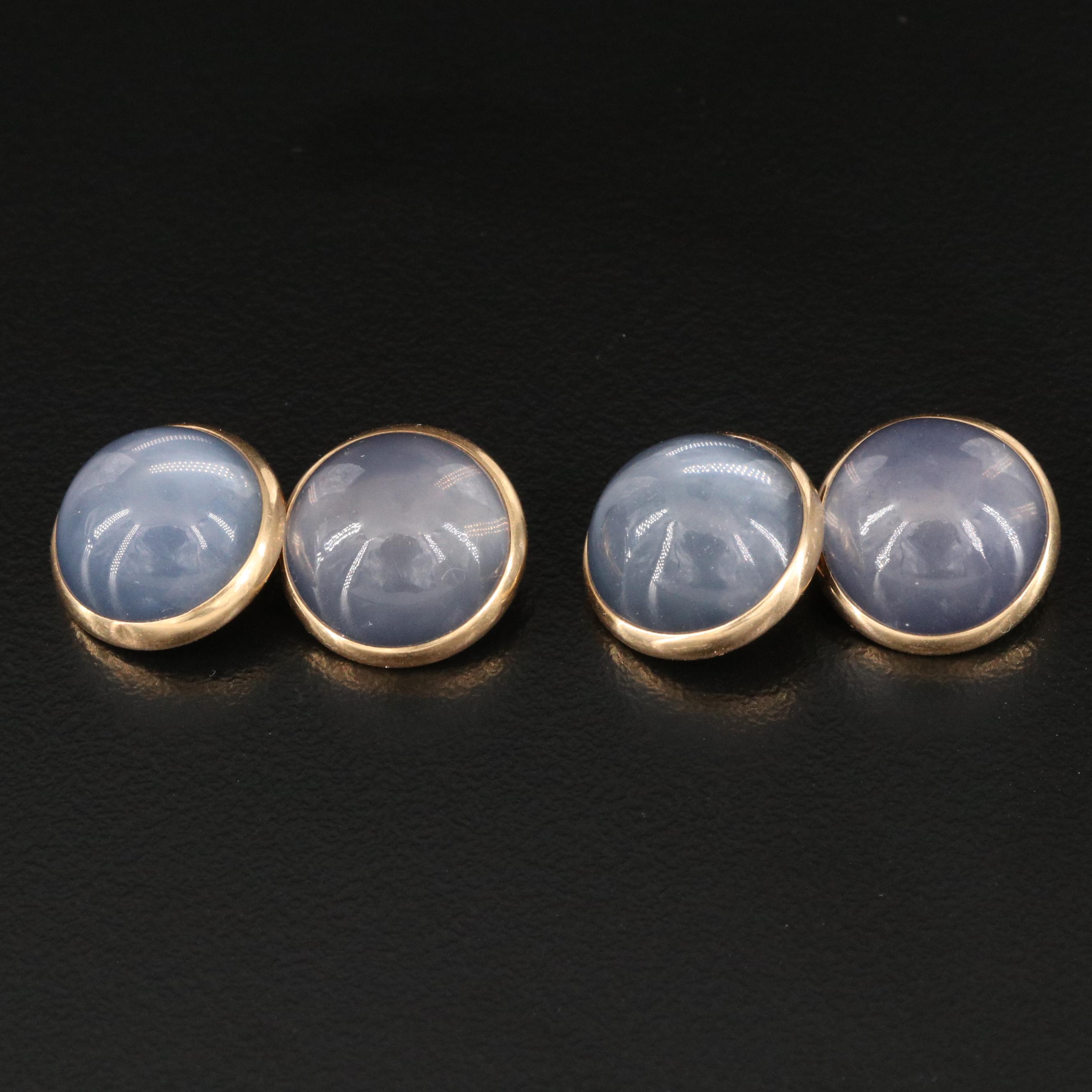 1920s Larter & Sons for Sulka & Co. 14K Star Quartz Doublet Cufflinks