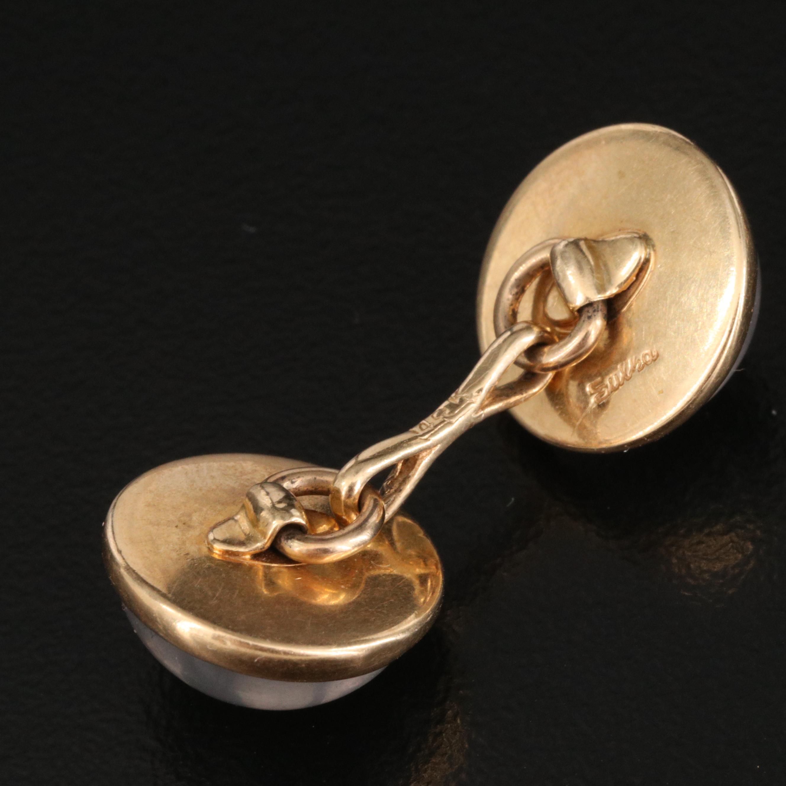 1920s Larter & Sons for Sulka & Co. 14K Star Quartz Doublet Cufflinks