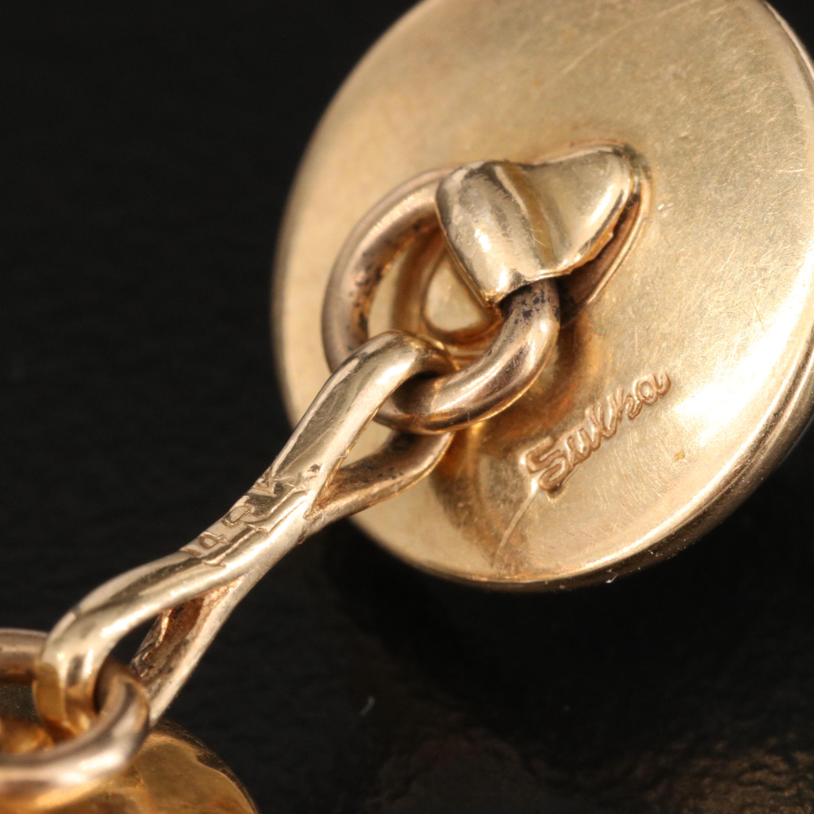 1920s Larter & Sons for Sulka & Co. 14K Star Quartz Doublet Cufflinks