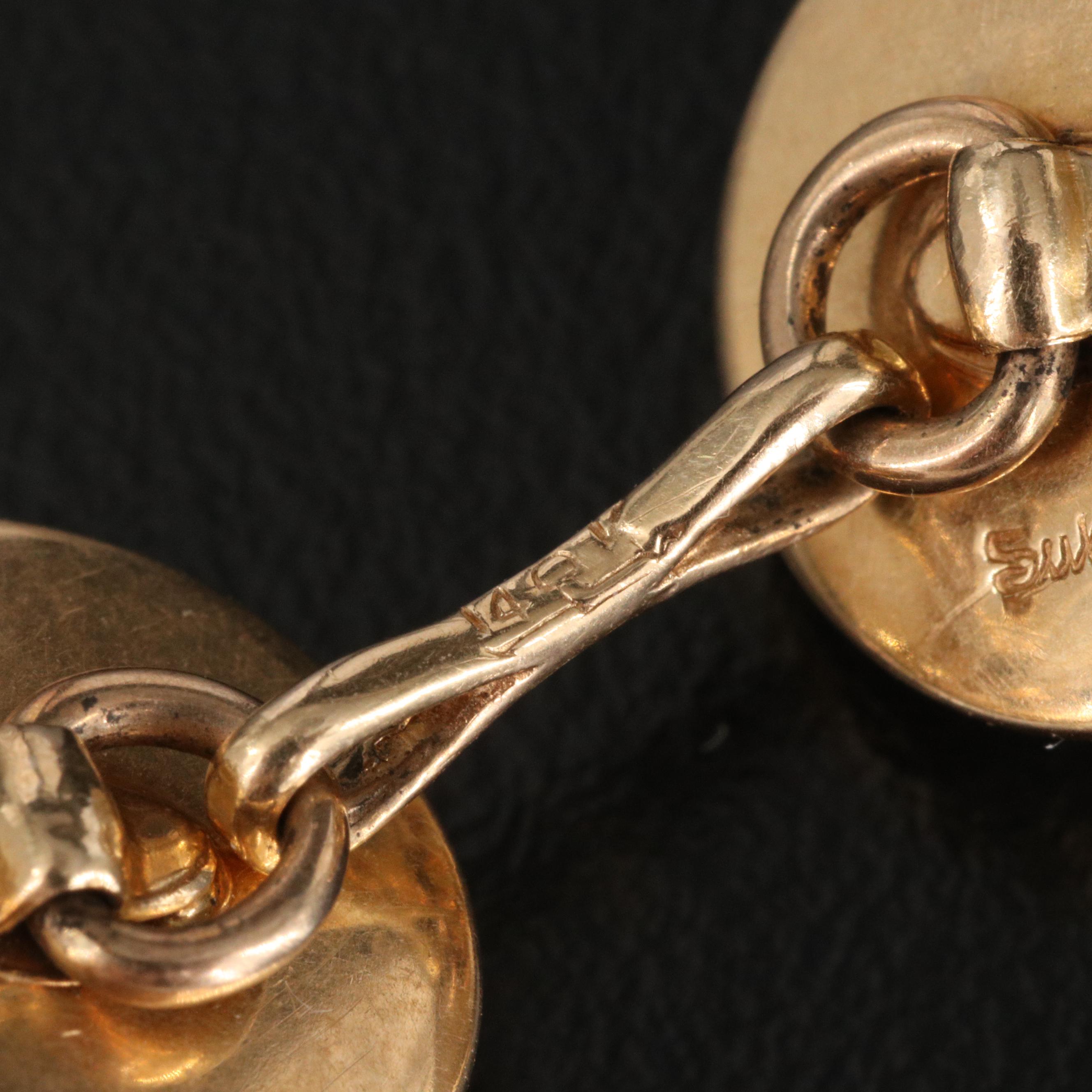 1920s Larter & Sons for Sulka & Co. 14K Star Quartz Doublet Cufflinks