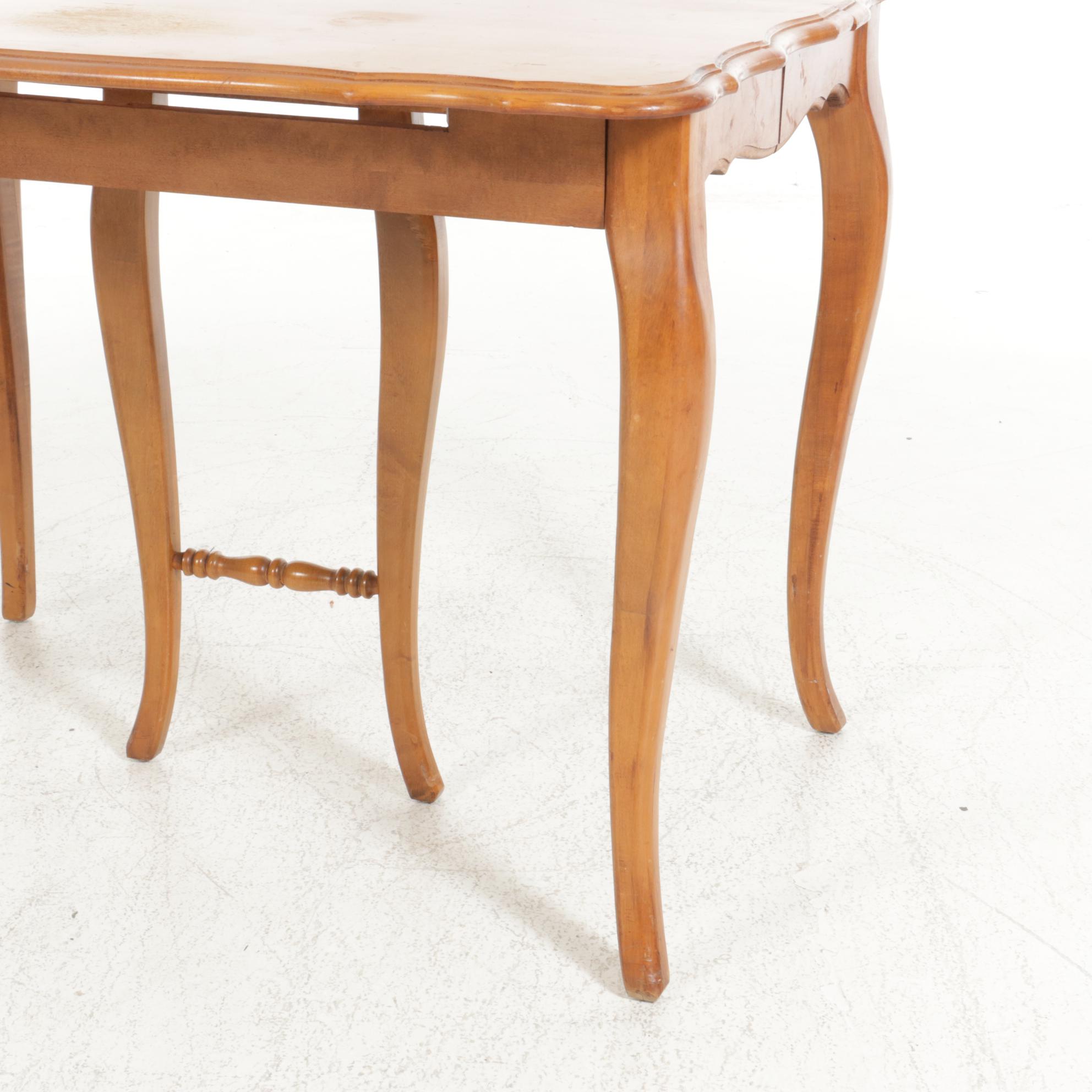 St. Johns French Provincial Style Maple Dining Table, Mid to Late 20th Century