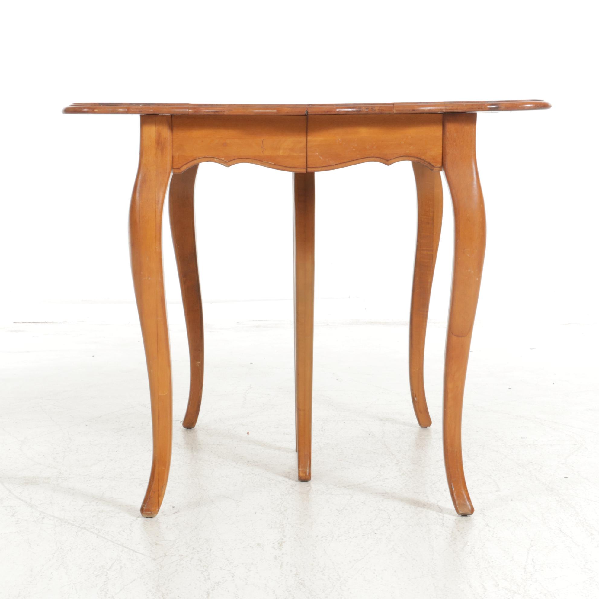 St. Johns French Provincial Style Maple Dining Table, Mid to Late 20th Century