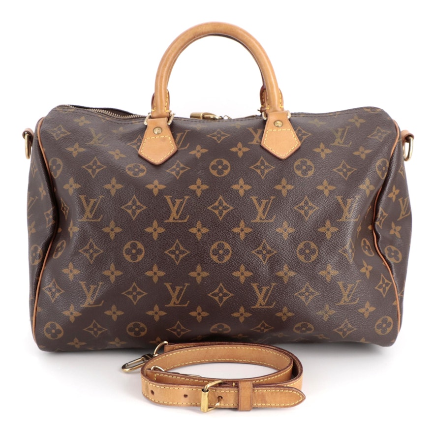 Louis Vuitton Speedy Bandouliere 35 in Monogram Canvas and Vachetta Leather