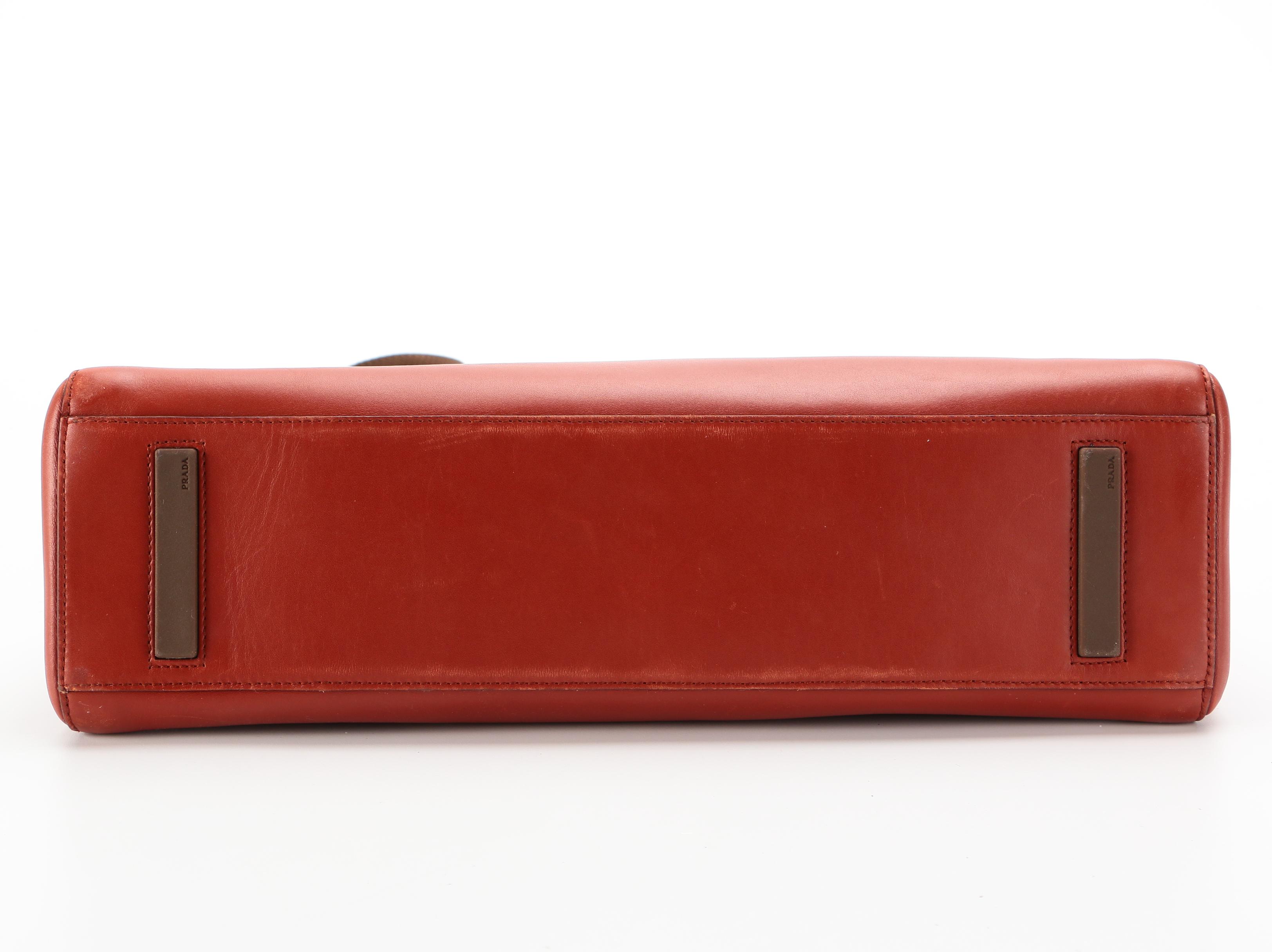 Prada Bicolor Leather Tote Bag