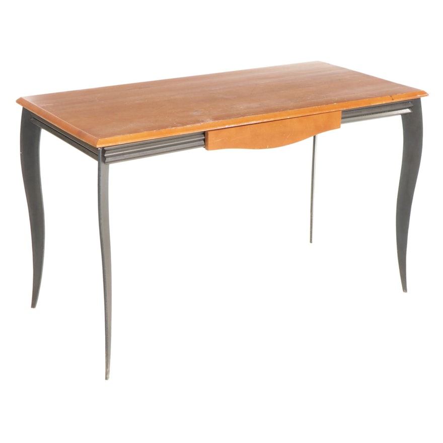 Contemporary Metal and Wood Work Table