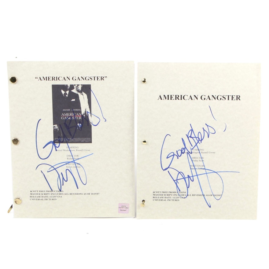 Two Denzel Washington Signed "American Gangster" Scripts