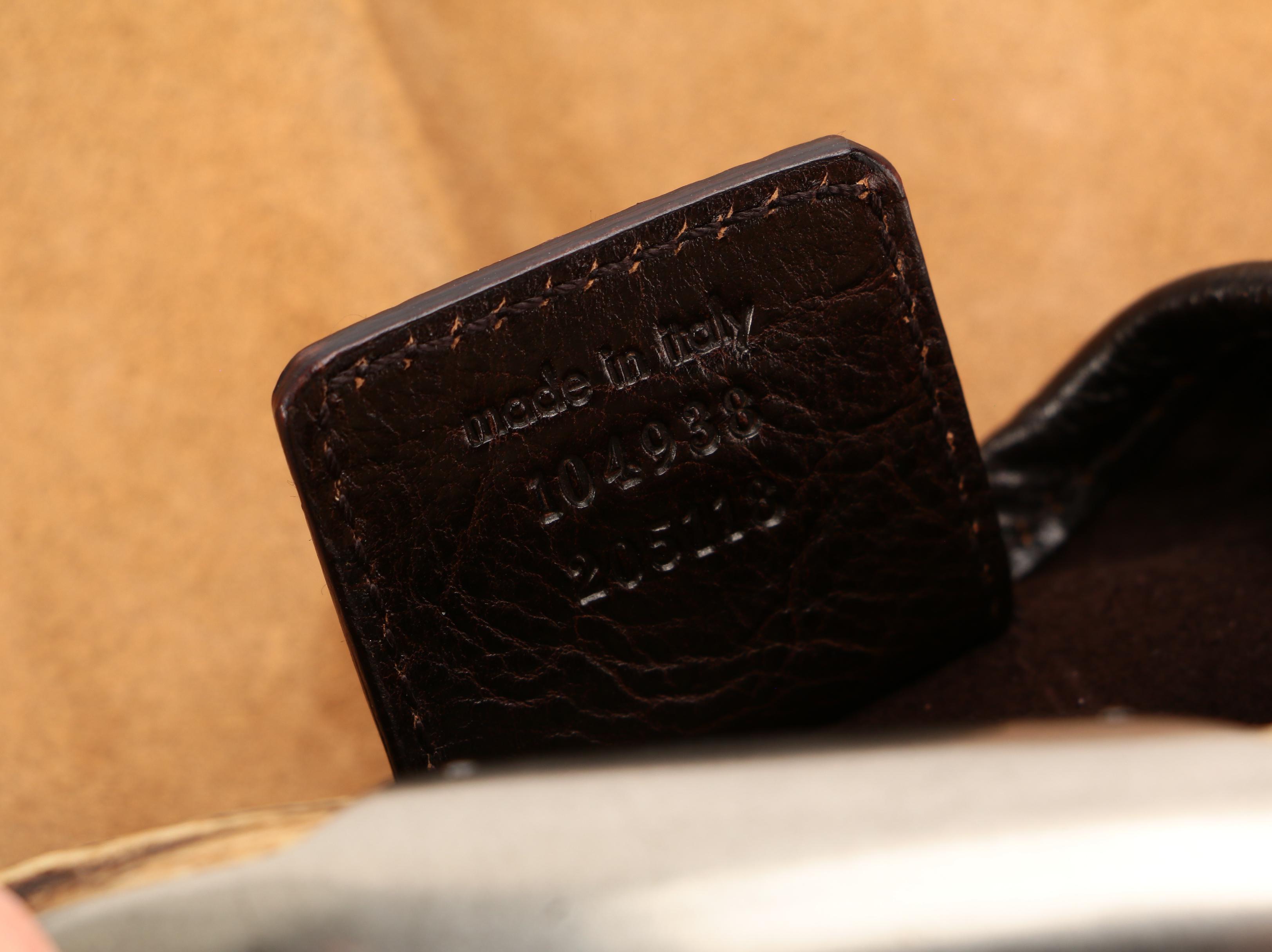 Yves Saint Laurent Rive Gauche Mombasa Handbag in Split Leather with Deer Horn