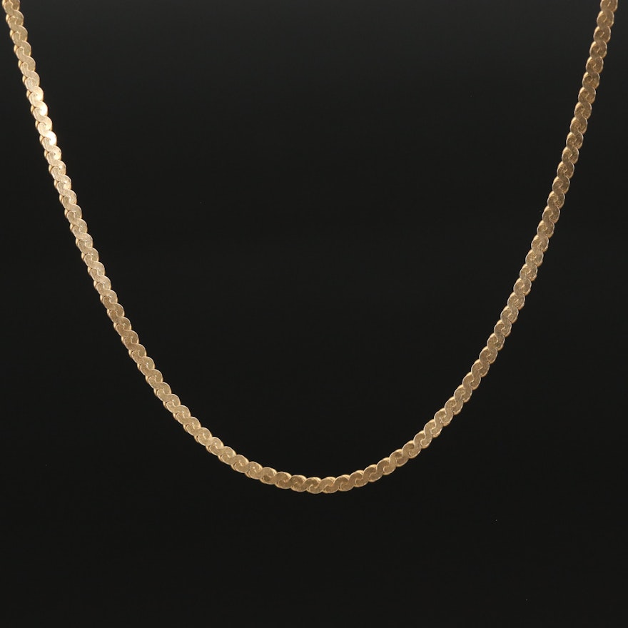 14K Serpentine Chain Necklace