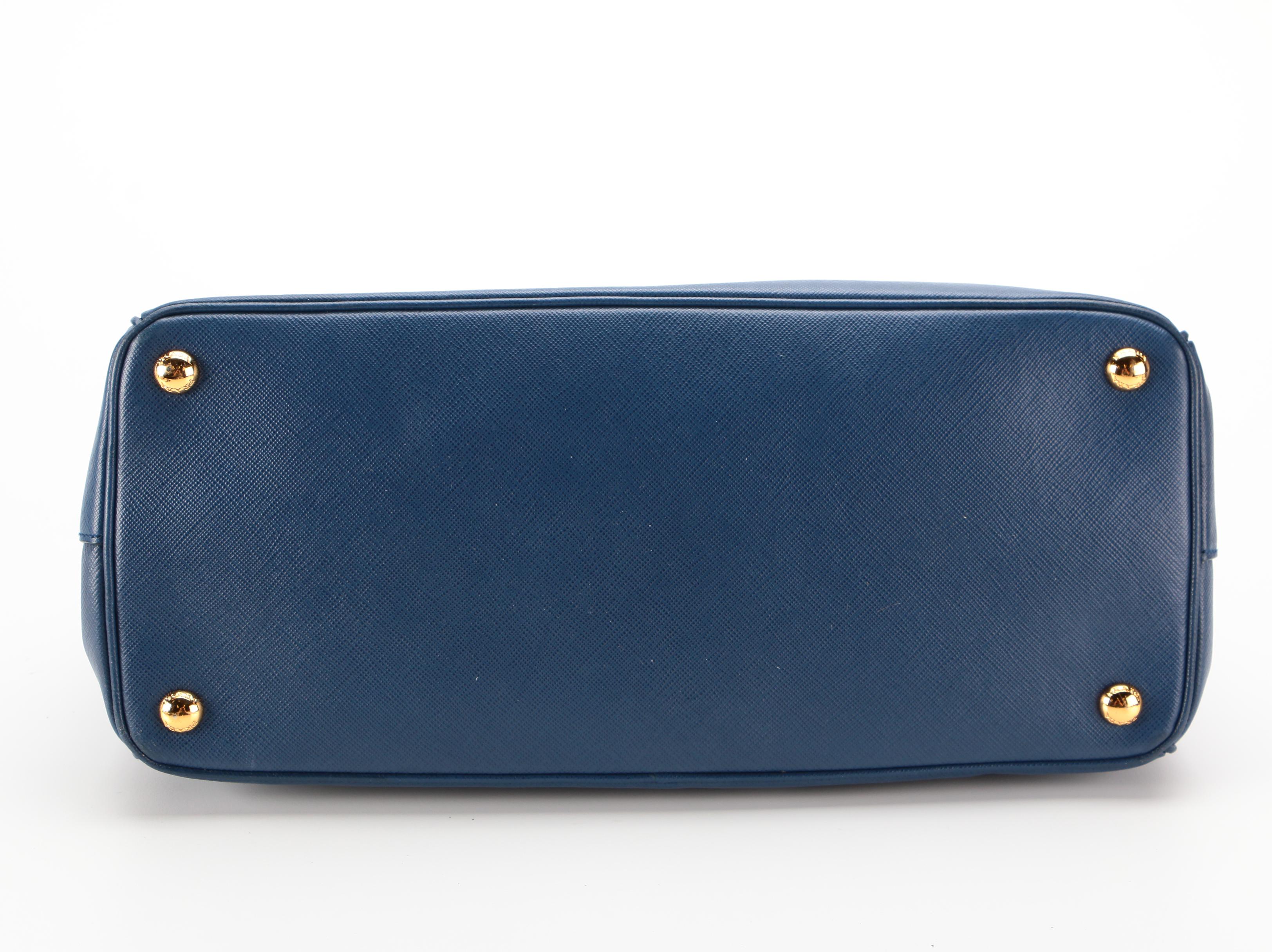 Prada Blue Saffiano Leather Handbag