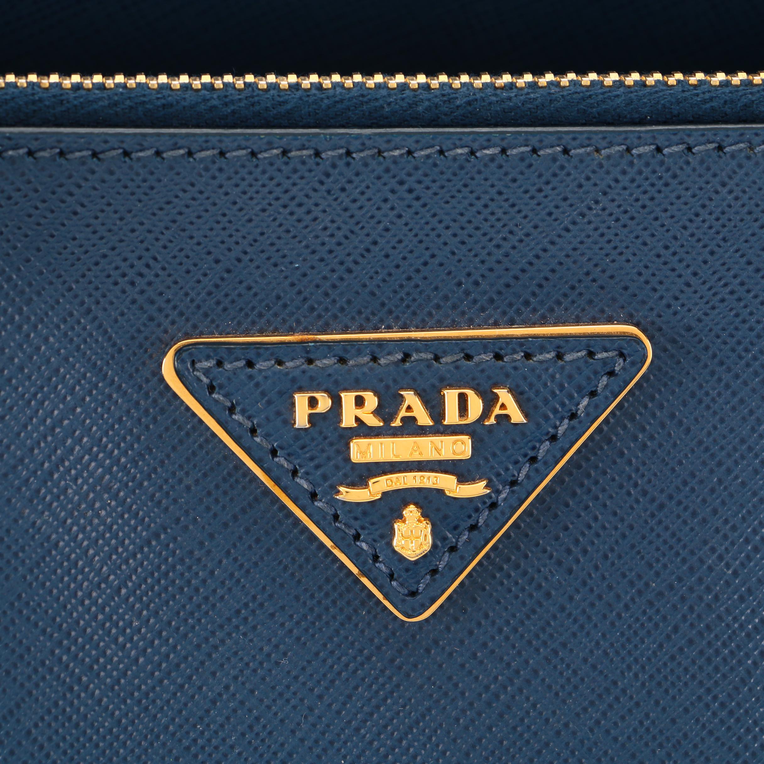 Prada Blue Saffiano Leather Handbag