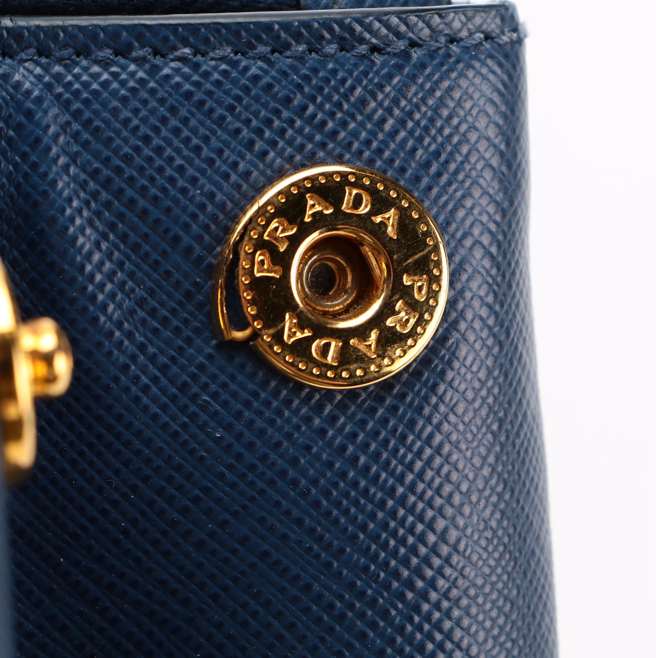 Prada Blue Saffiano Leather Handbag