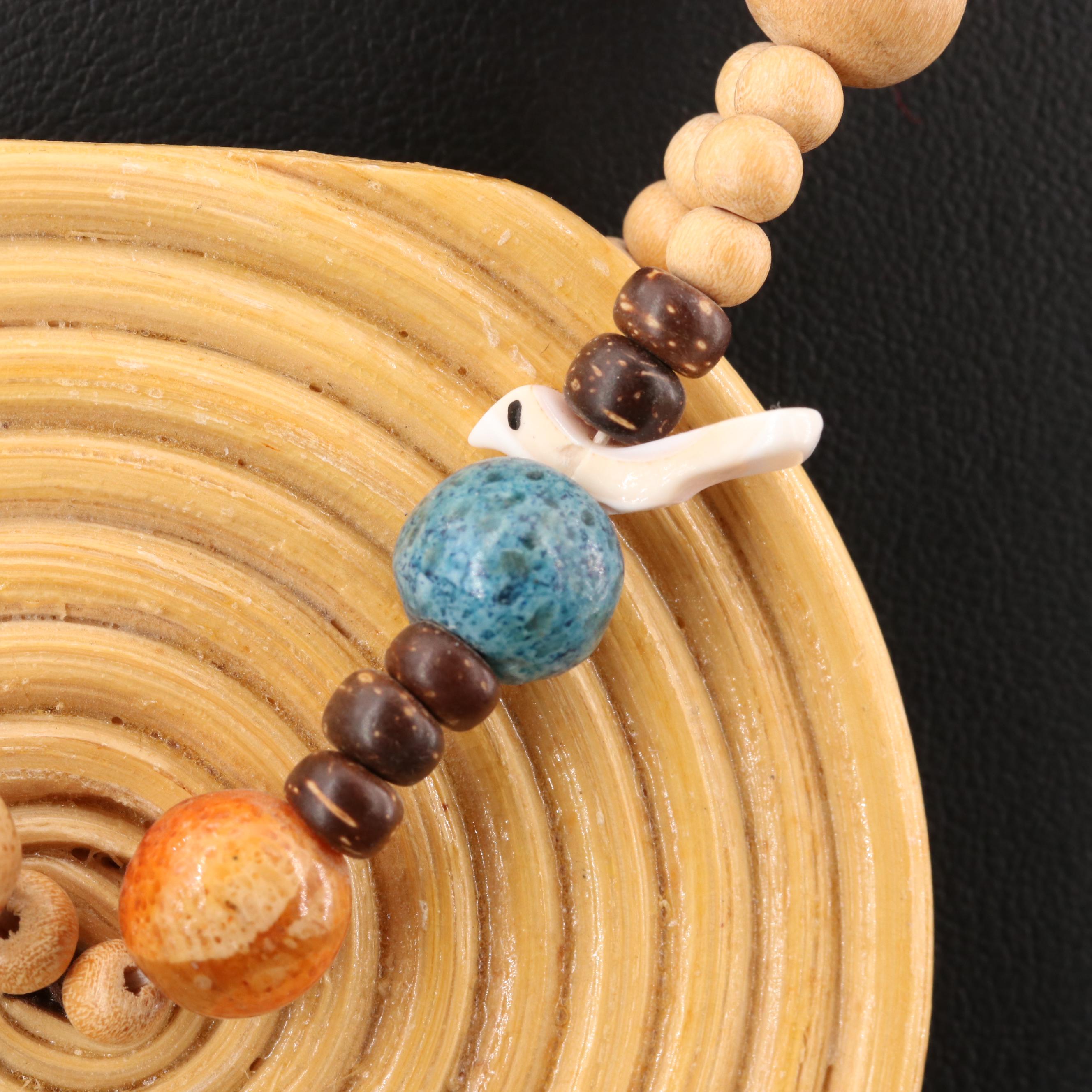 Beaded Necklaces Including Coral, Turquoise and Wood