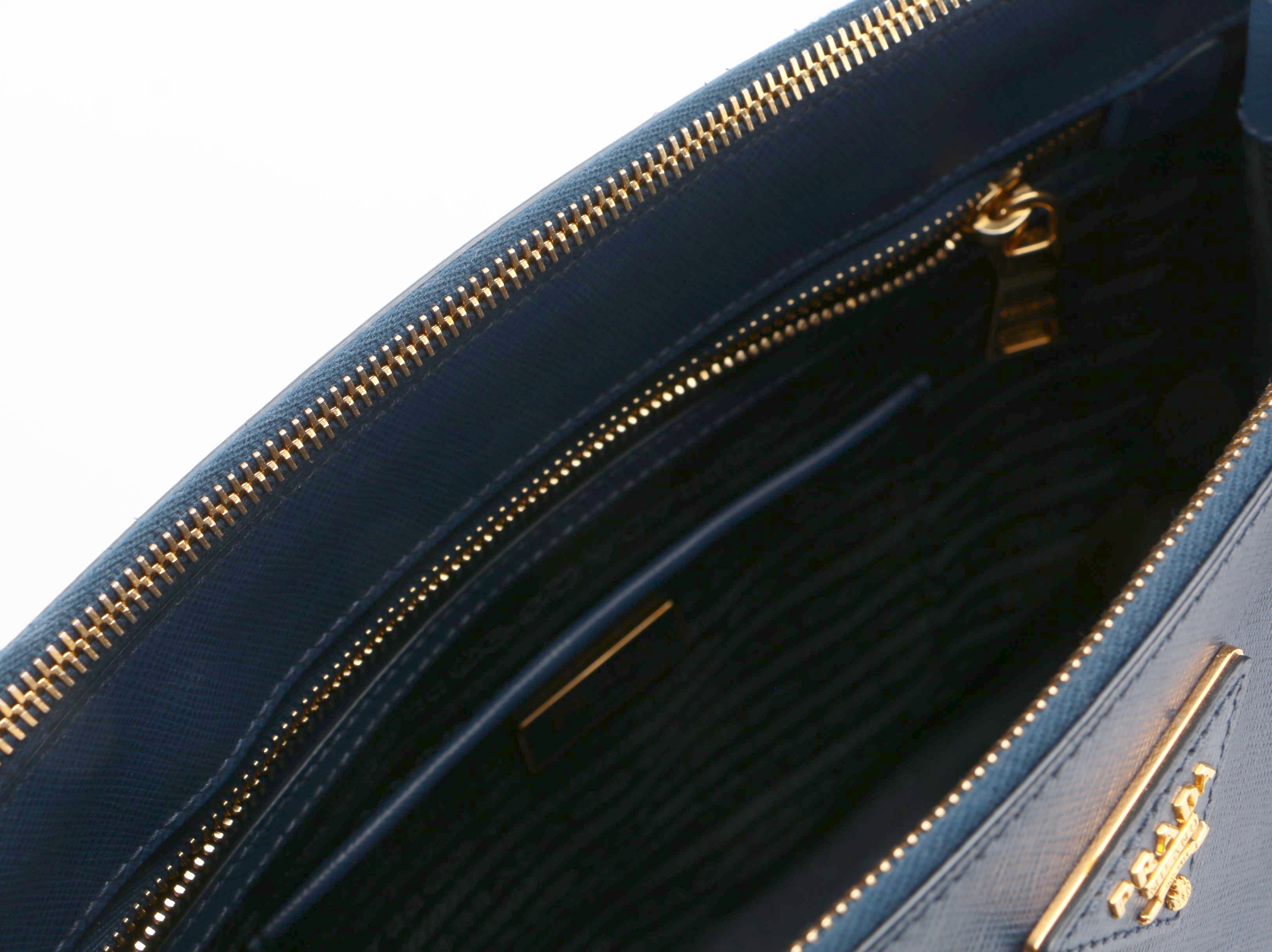 Prada Blue Saffiano Leather Handbag