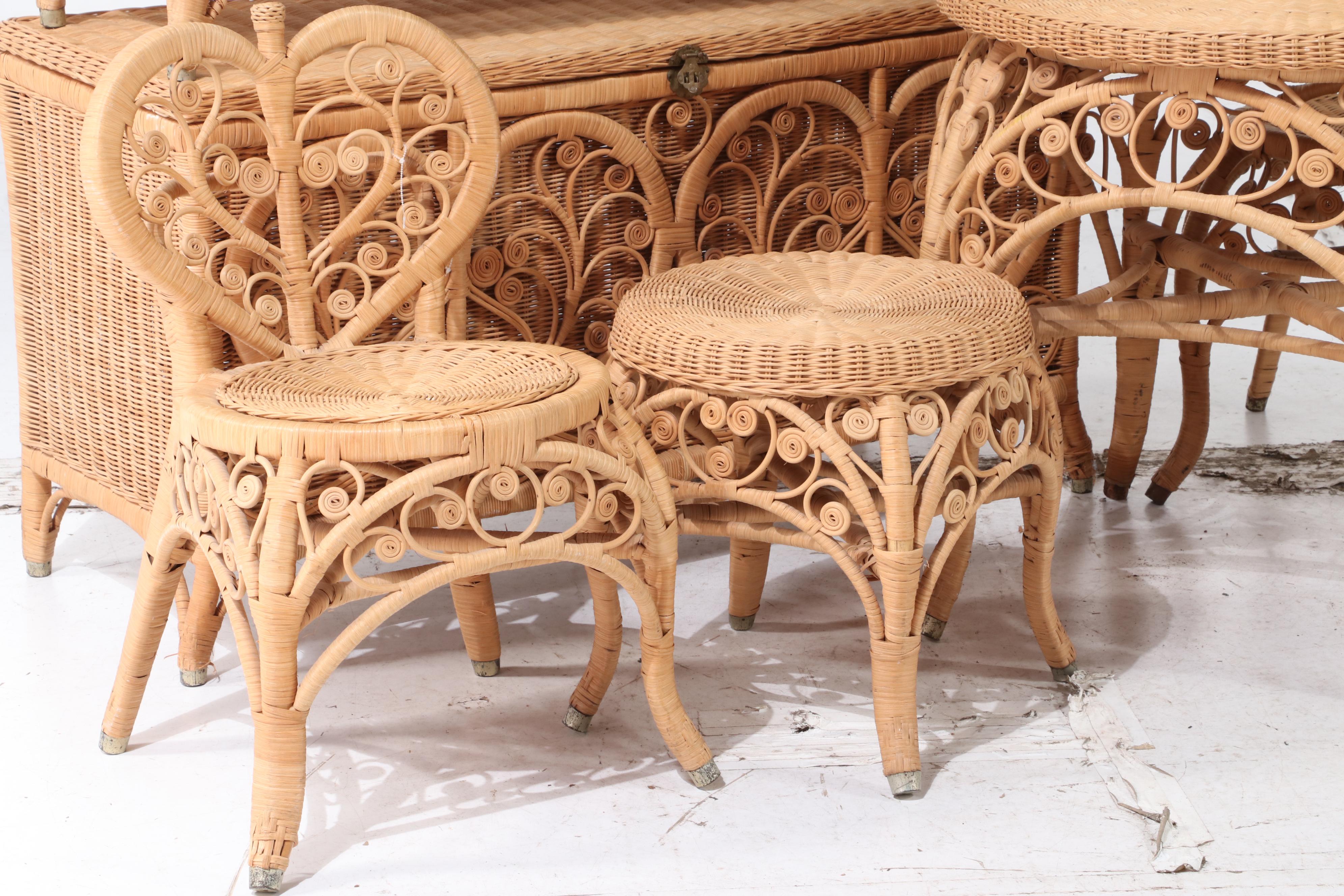 Coiled Wicker Seating, Table, Chests and Accessories