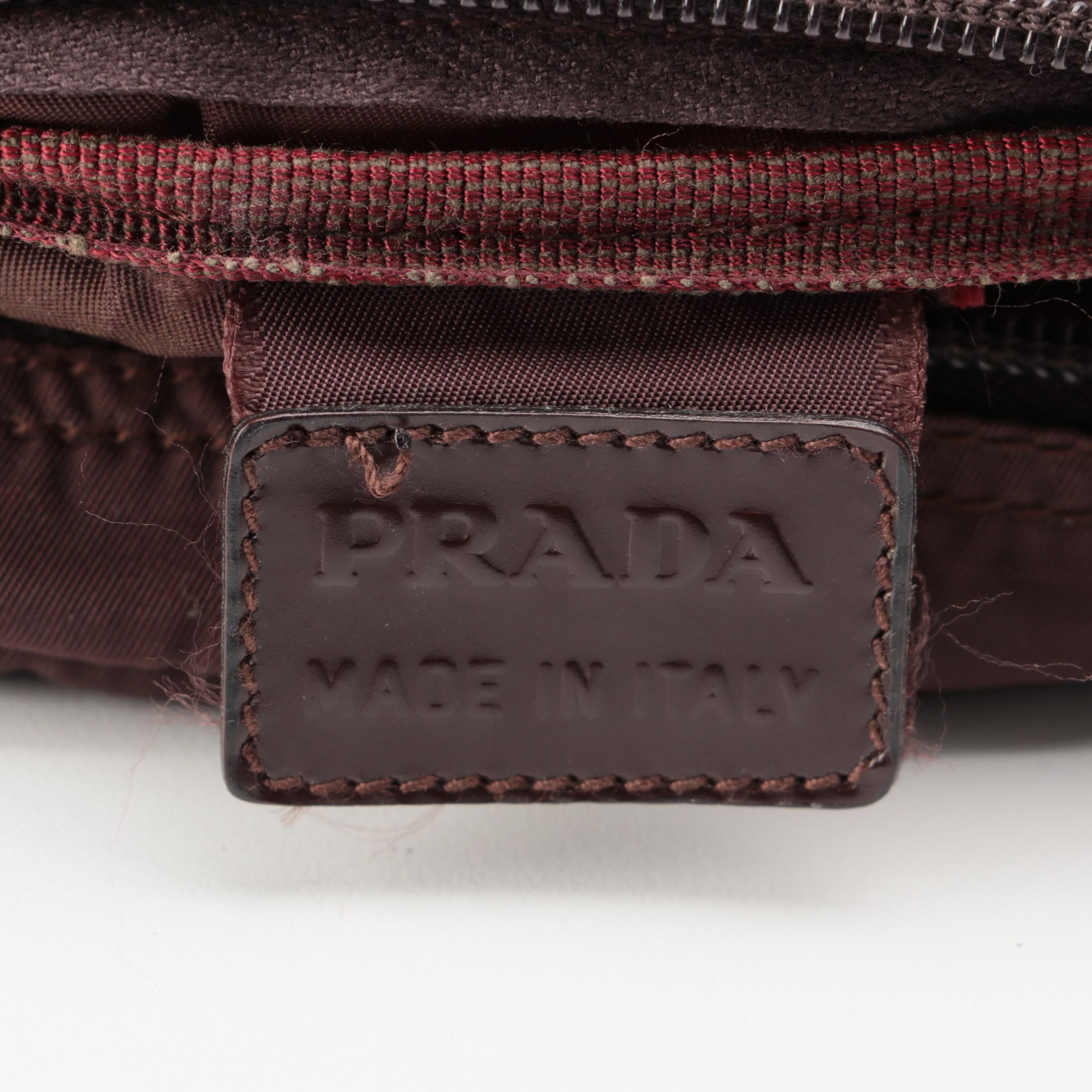 Prada Brown Nylon Tessuto Zip Pouch