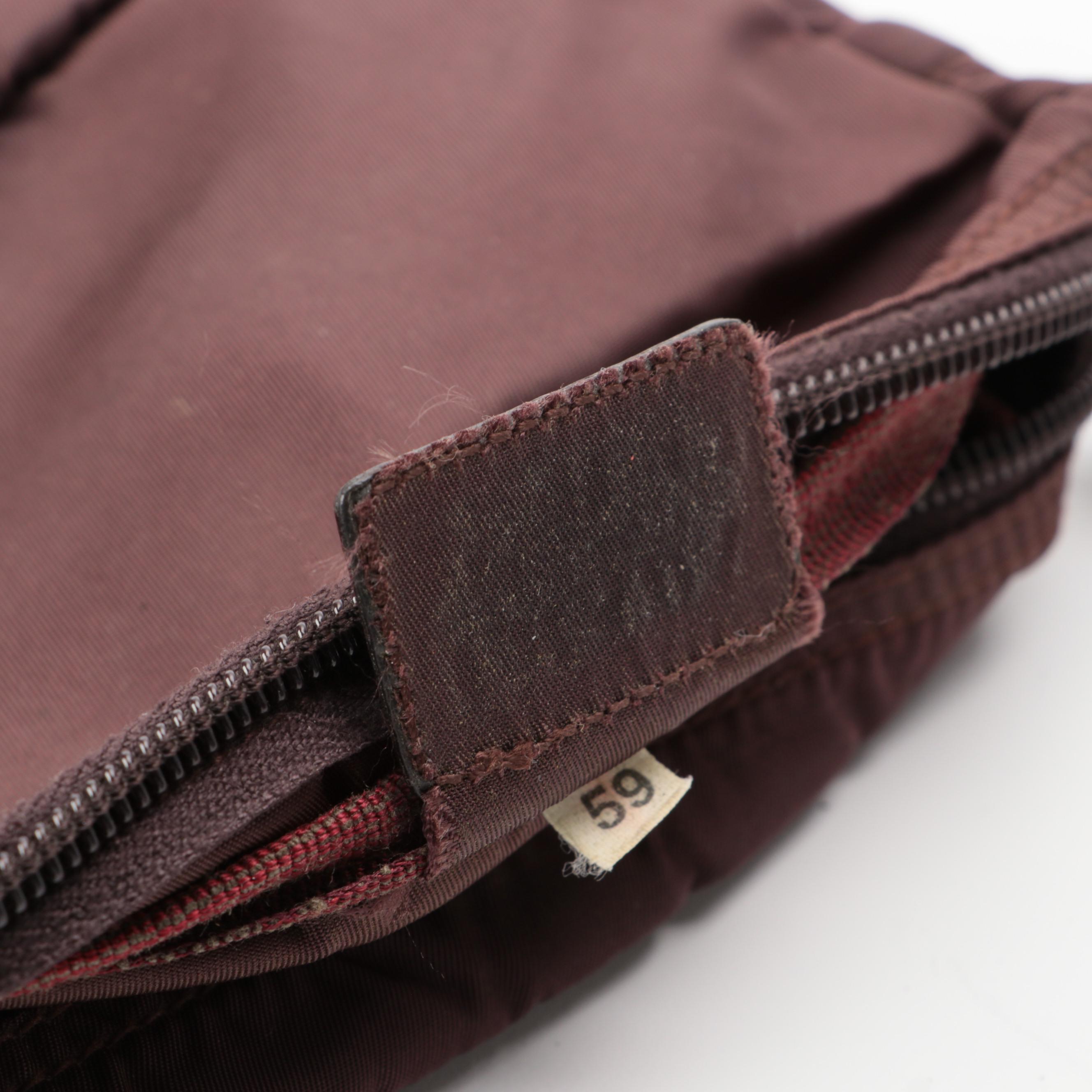 Prada Brown Nylon Tessuto Zip Pouch