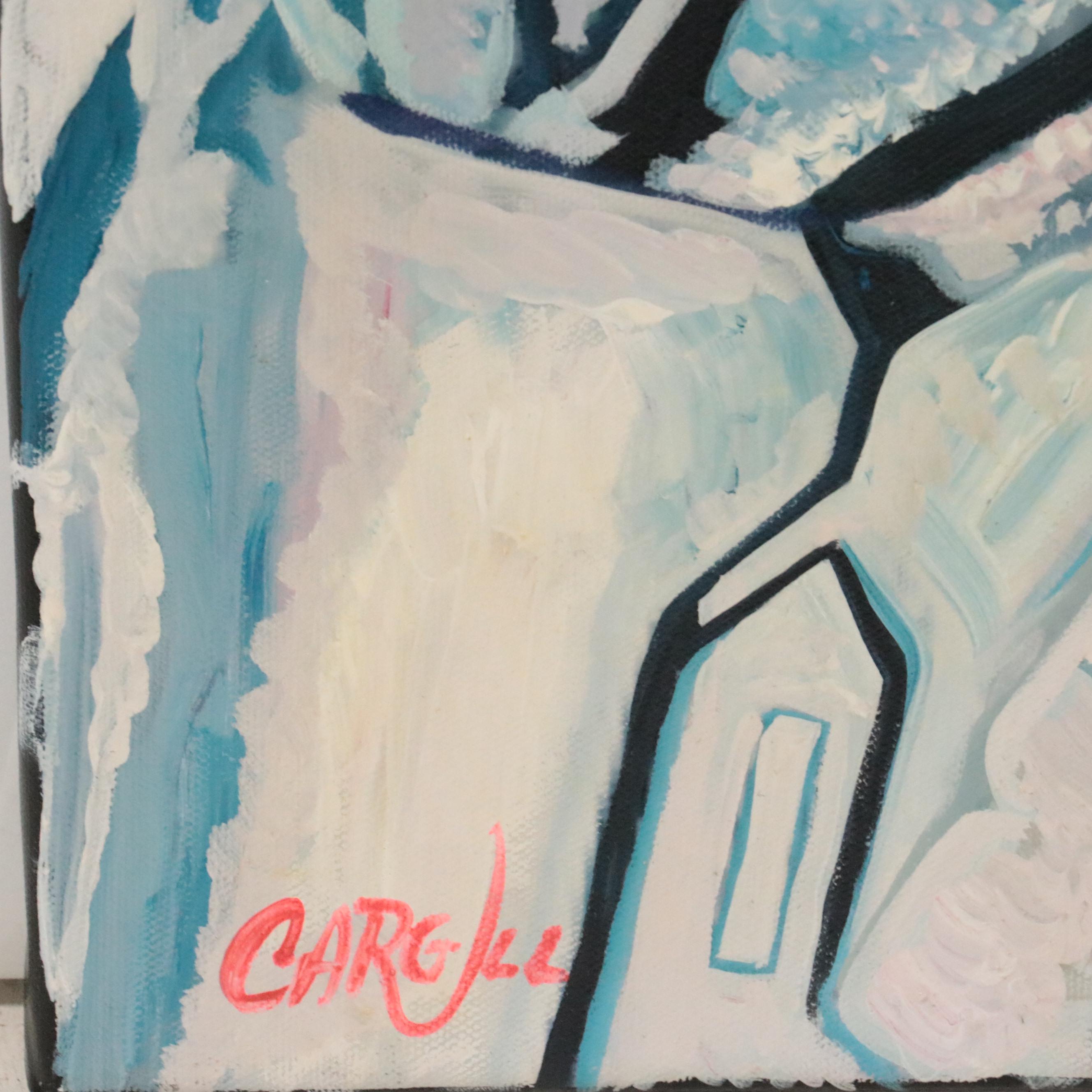 Chris Cargill Pop Art Acrylic Painting of the Mandalorian, 21st Century