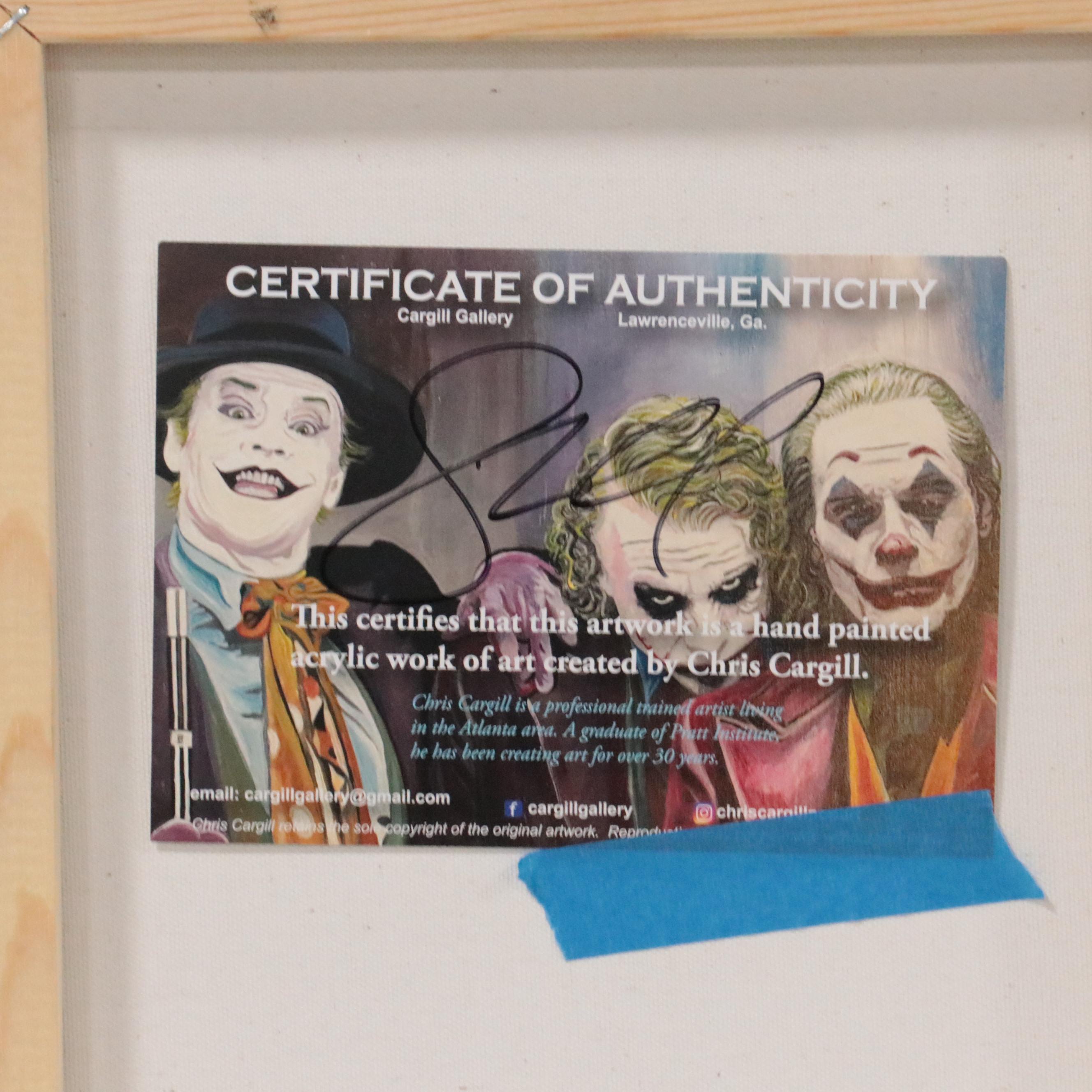 Chris Cargill Pop Art Acrylic Painting of the Mandalorian, 21st Century